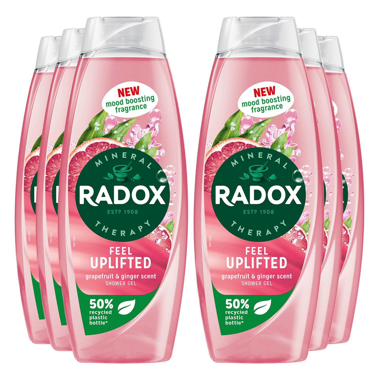 Radox Womens Shower Gel Feel Uplifted With Grapefruit & Ginger Scent 675 ml, 6 Pack - NA - One Size