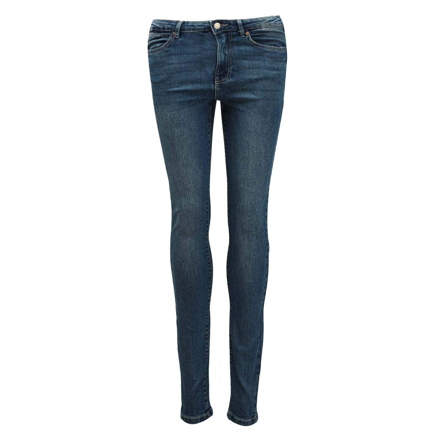 Vero Moda Womenss June Mid Rise Skinny Jeans in Denim - Blue Cotton - Size 8 Short