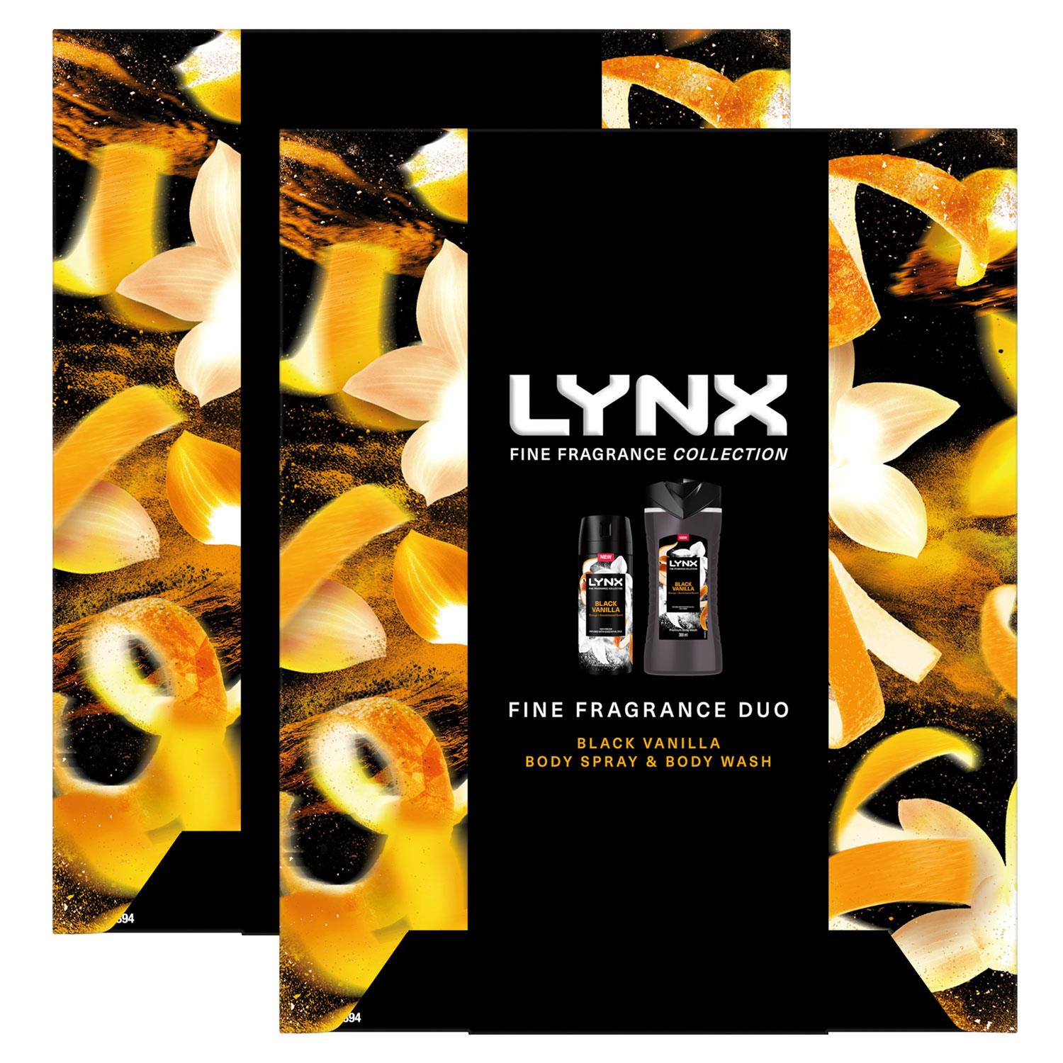 Lynx Mens Fine Fragrance Duo Black Vanilla Gift Set for Him, 2pk - One Size