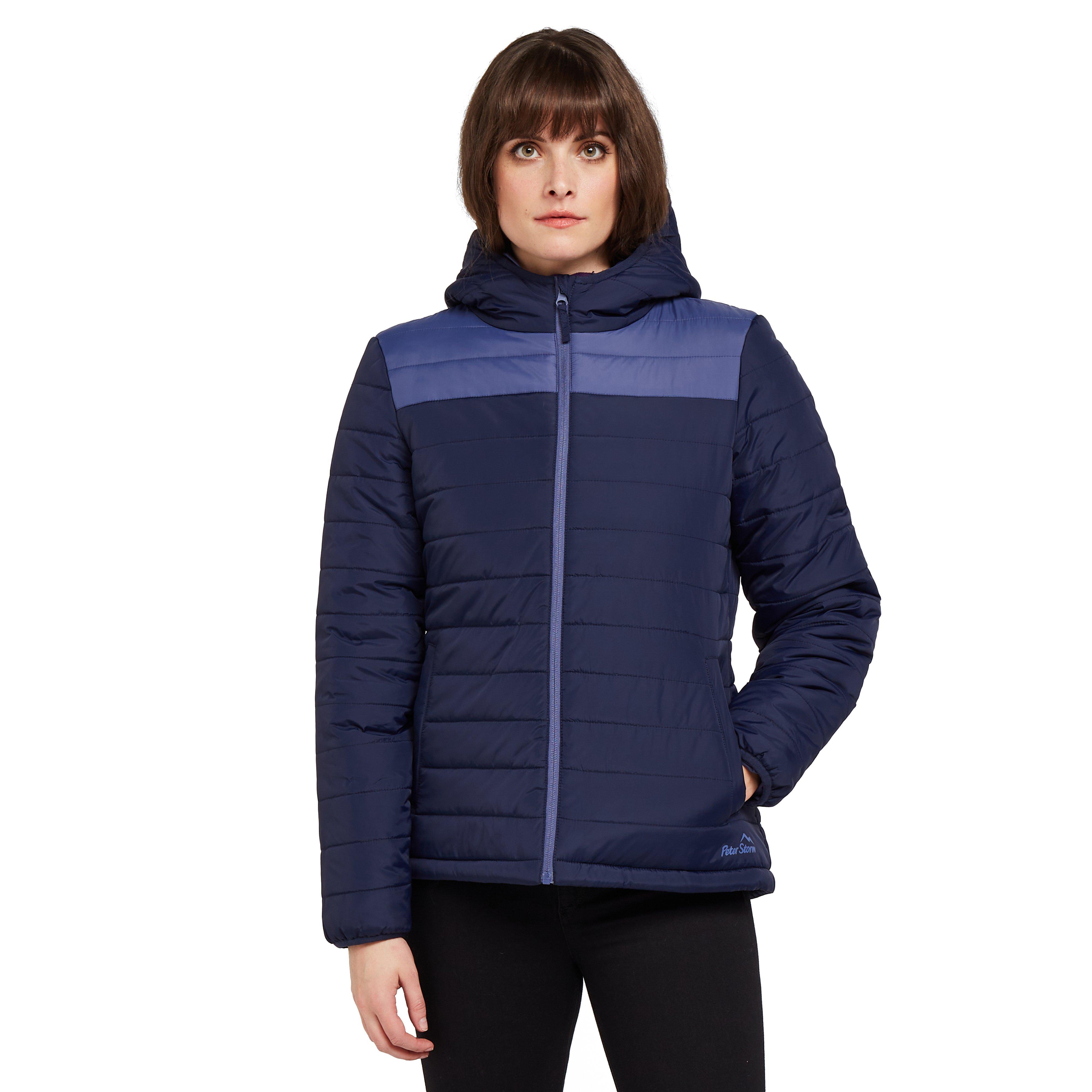 Peter Storm WoMens Blisco II Insulated & Water Repellent Puffer Jacket with Hood - Navy Polyamide - Size 16 UK