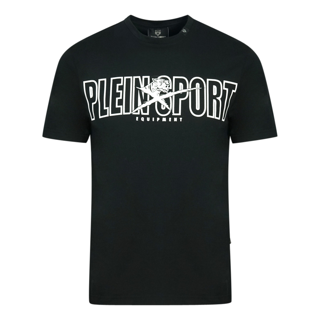 Plein Sport Mens Bold Branded Logo Black T-Shirt material_cotton - Size Medium