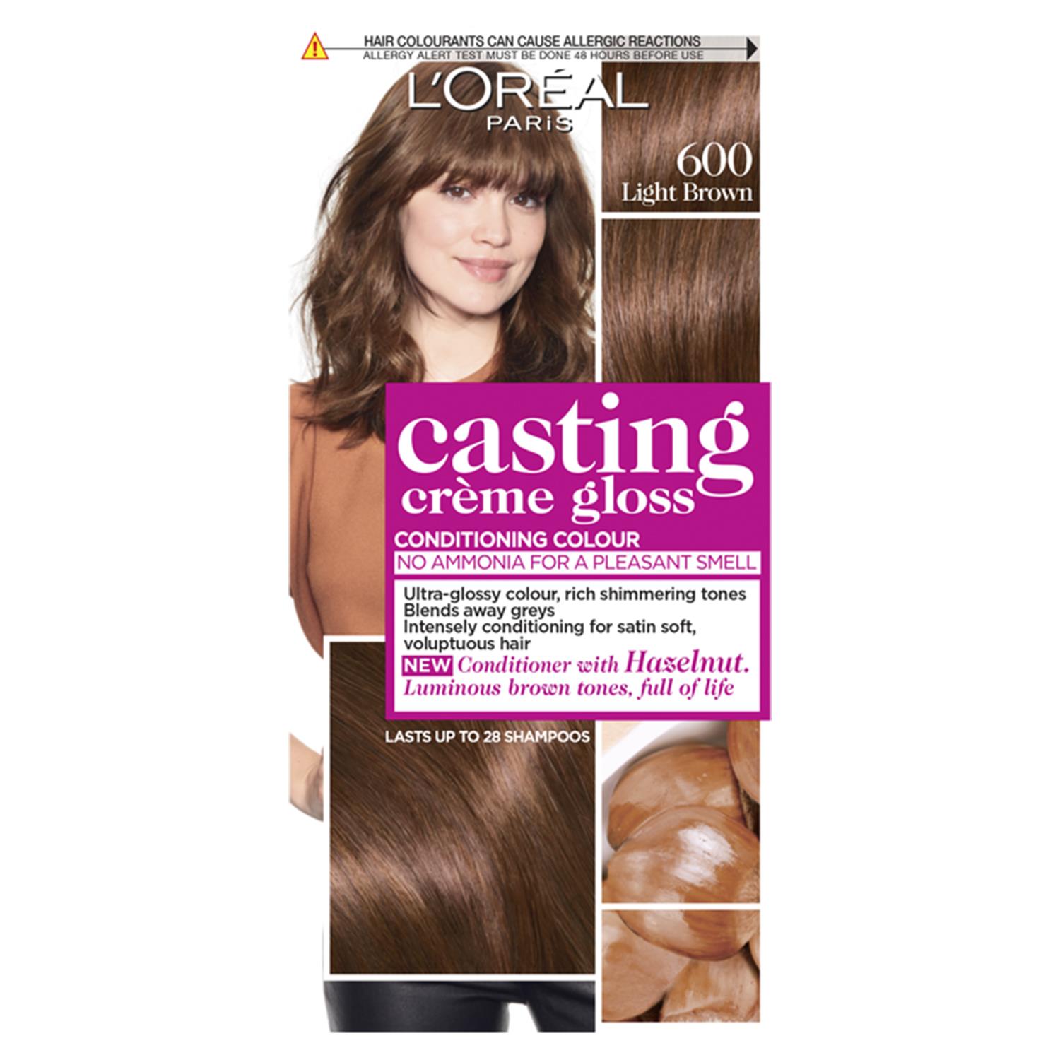 L'Oreal Paris Unisex Casting Creme Gloss Semi-Permanent Hair Dye, 600 Light Brown - One Size