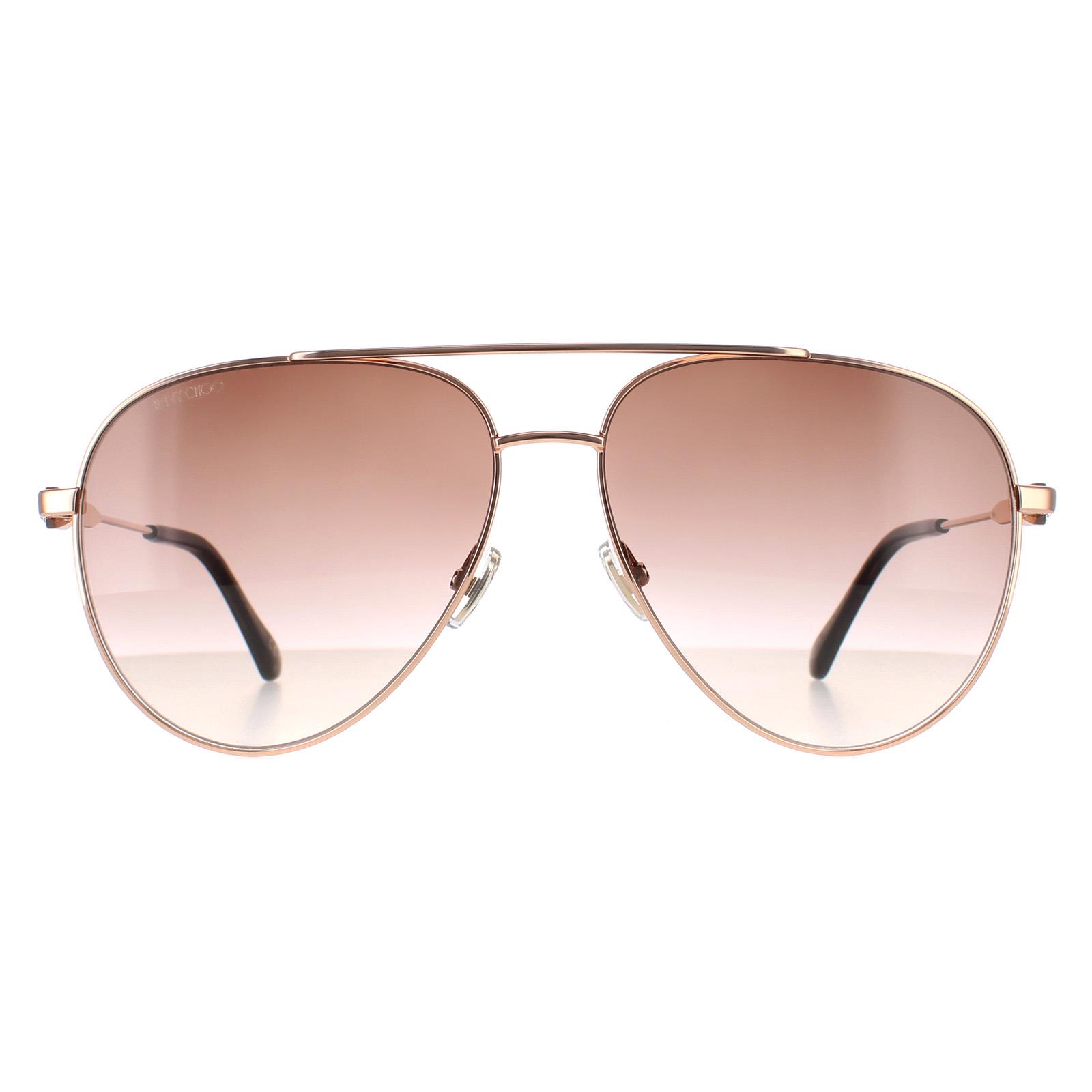 Jimmy Choo Aviator Womens Gold Copper Brown Gradient OLLY/S Metal - One Size