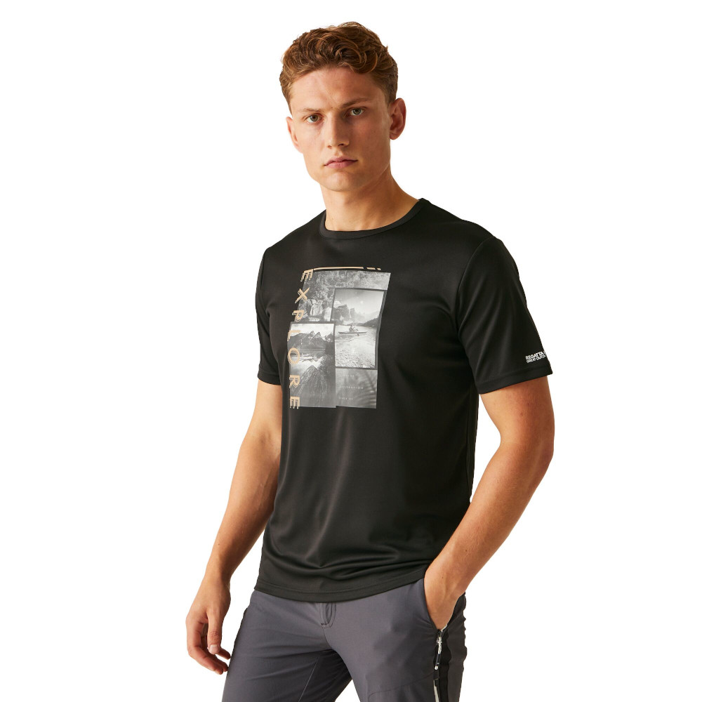 Regatta Mens Fingal VIII Quick Drying Short Sleeve T Shirt - Black - Size 2XL