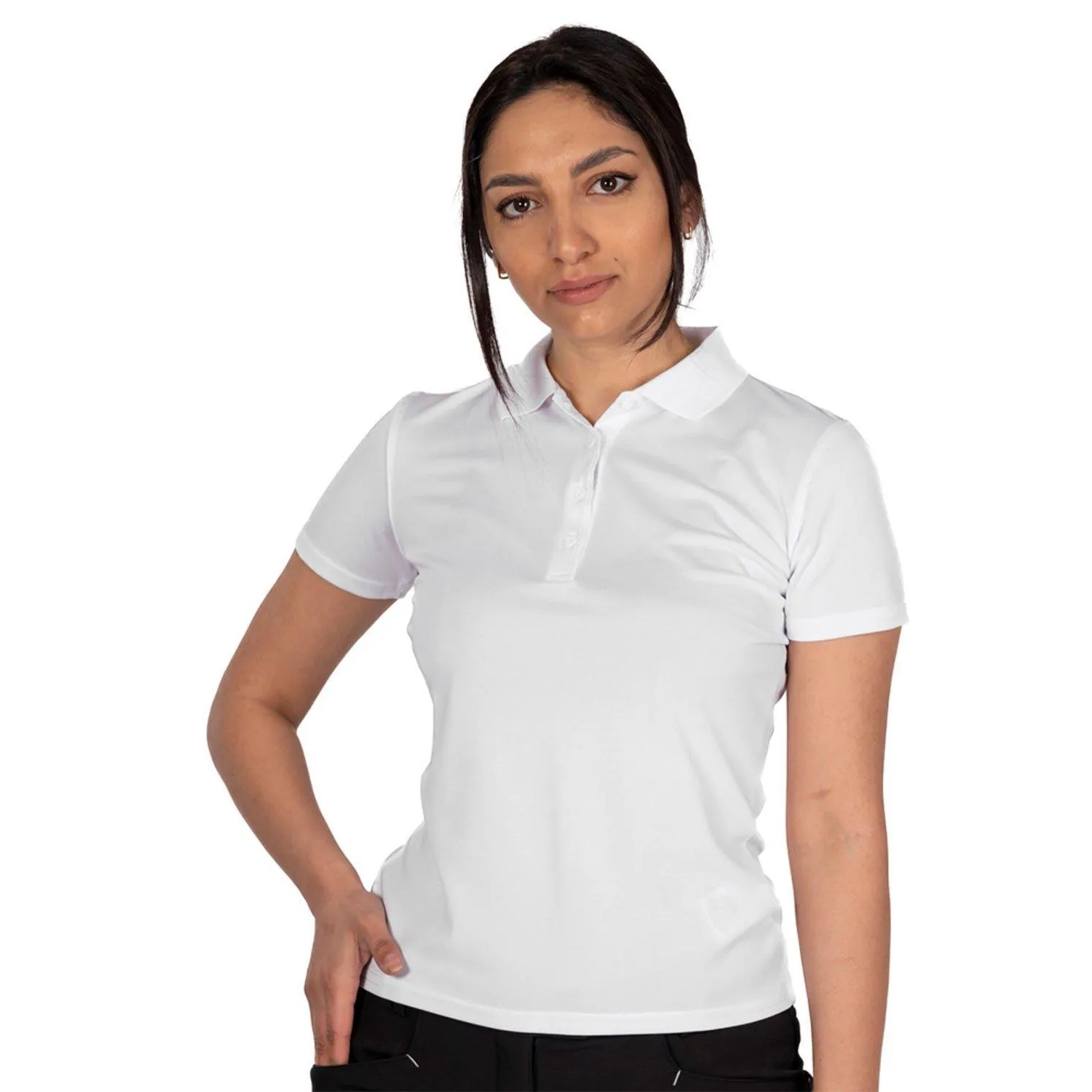 Island Green Womens/Ladies Classic Micro Pique Golf Polo Shirt (White) - Size 14 UK