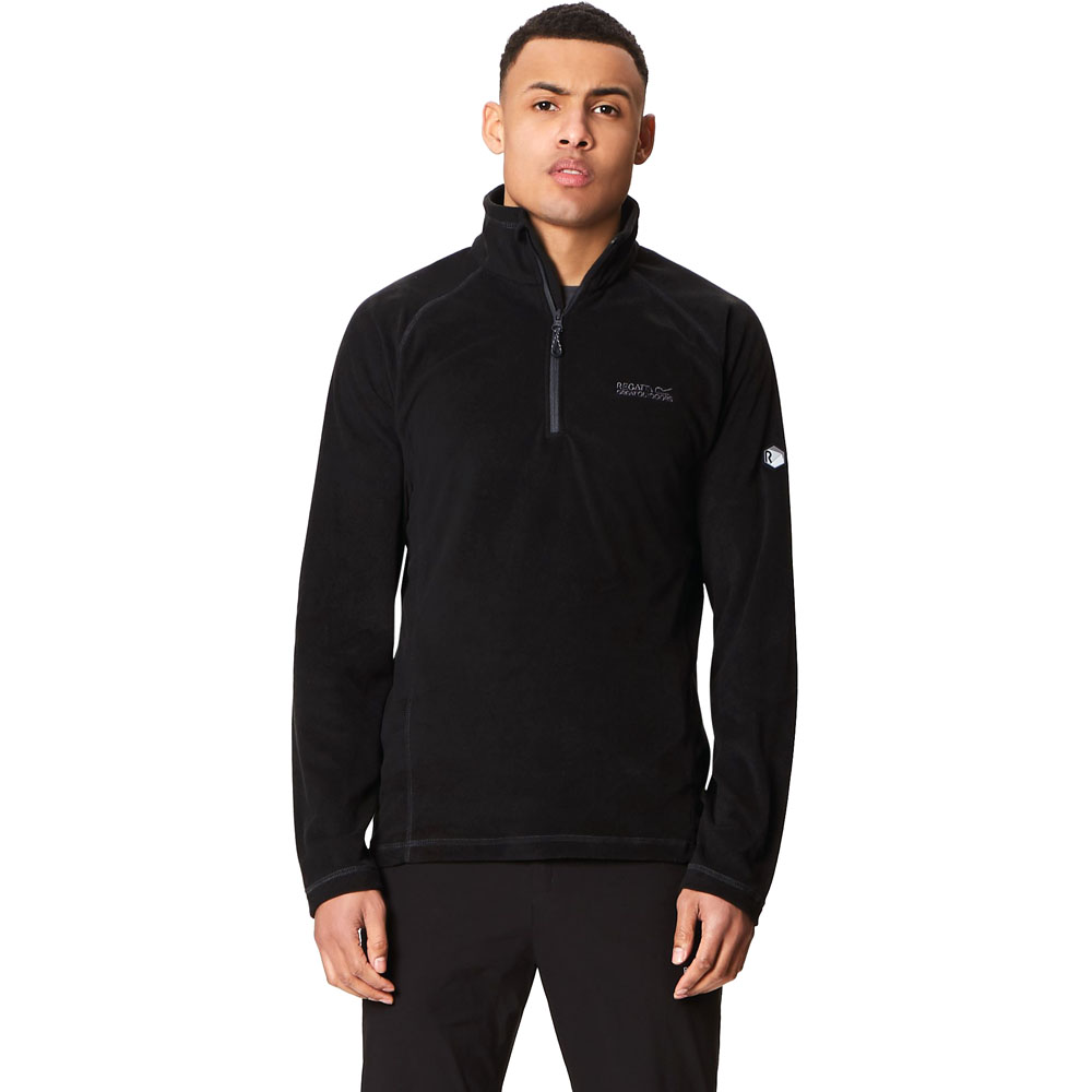 Regatta Mens Montes Lightweight Half Zip Summer Fleece Top - Black - Size X-Large