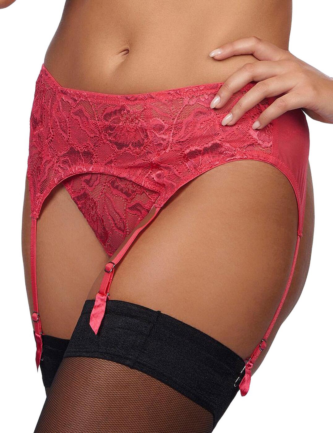 After Eden Womens 10.41. Anna Garter Belt - Red Polyamide - Size X-Large