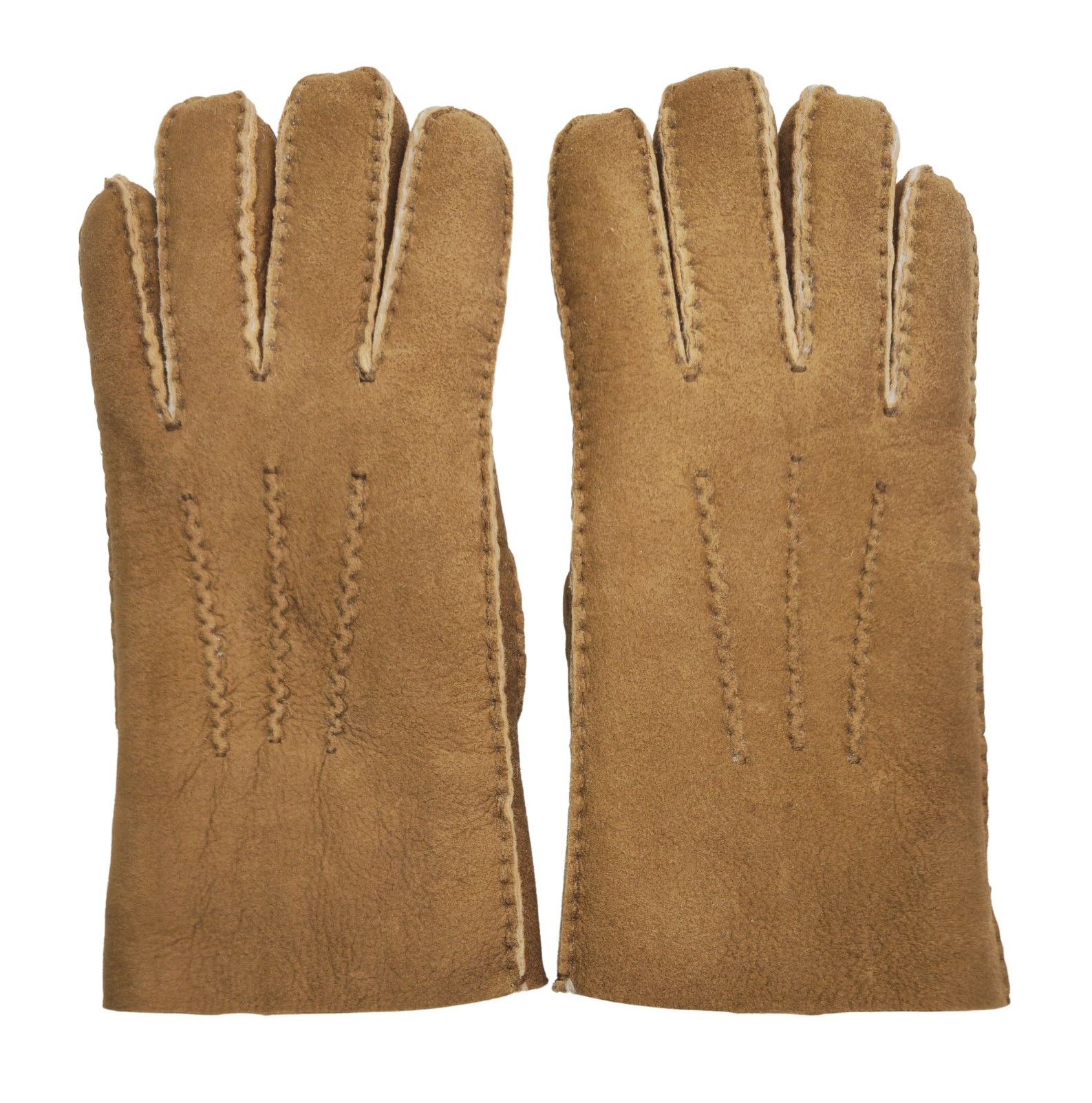 Infinity Leather Mens Tan Luxury Sheepskin Suede Gloves - Size Small