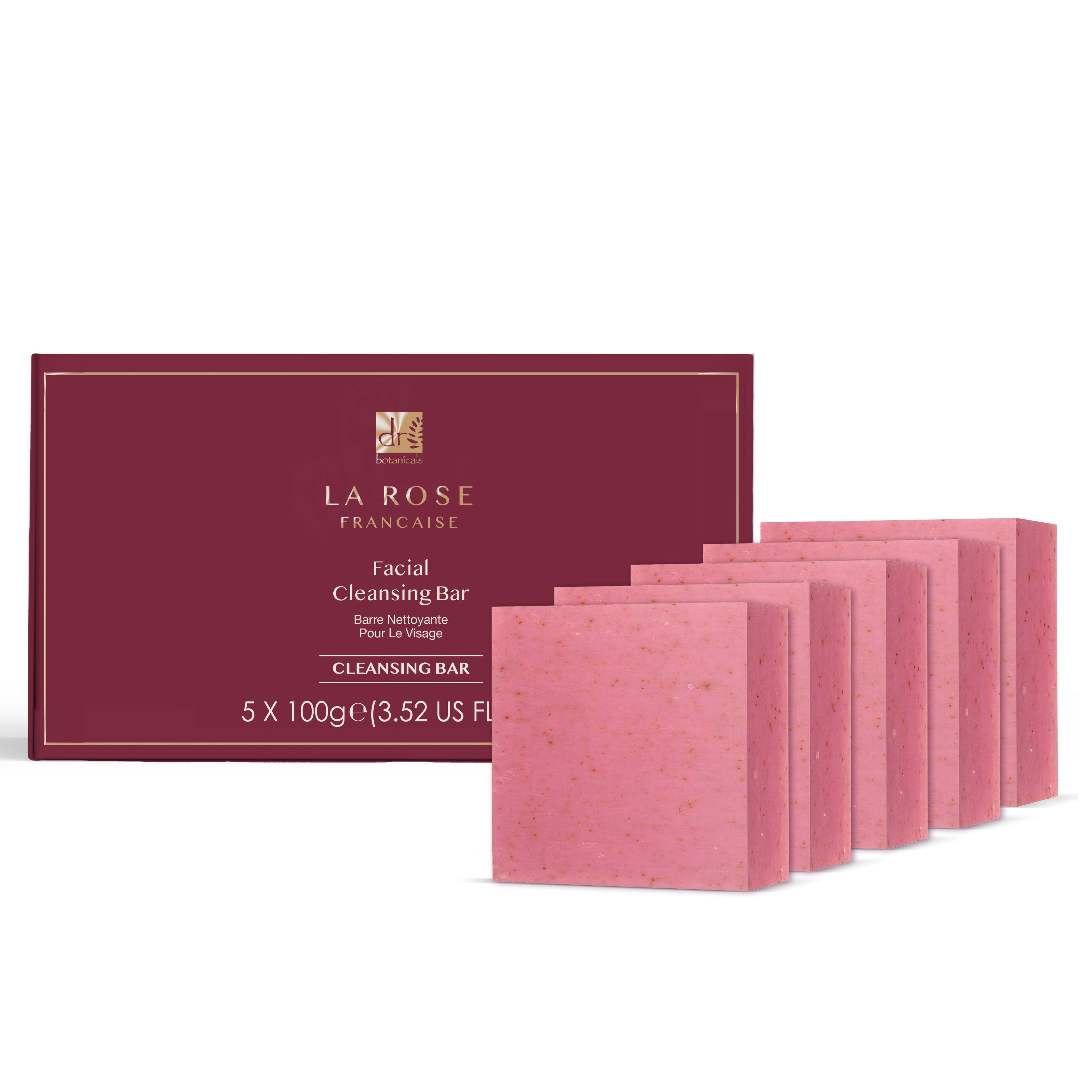 Dr. Botanicals Unisex Dr La Rose Française Facial Cleansing Bar (Pack of 5) 100g x 5 - One Size