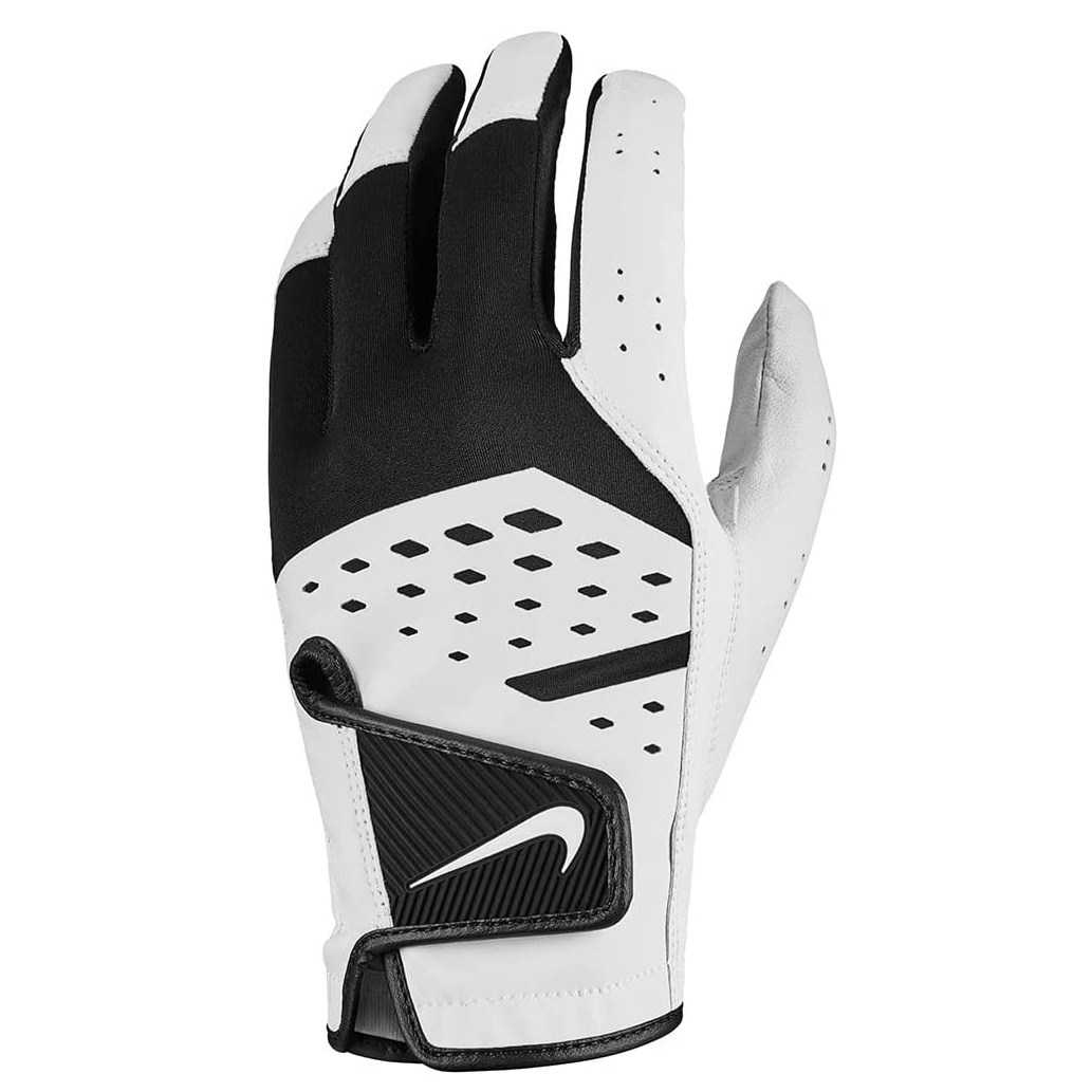 Nike Mens Tech Extreme VII Leather Left Hand Golf Glove (White/Black) - Size Large