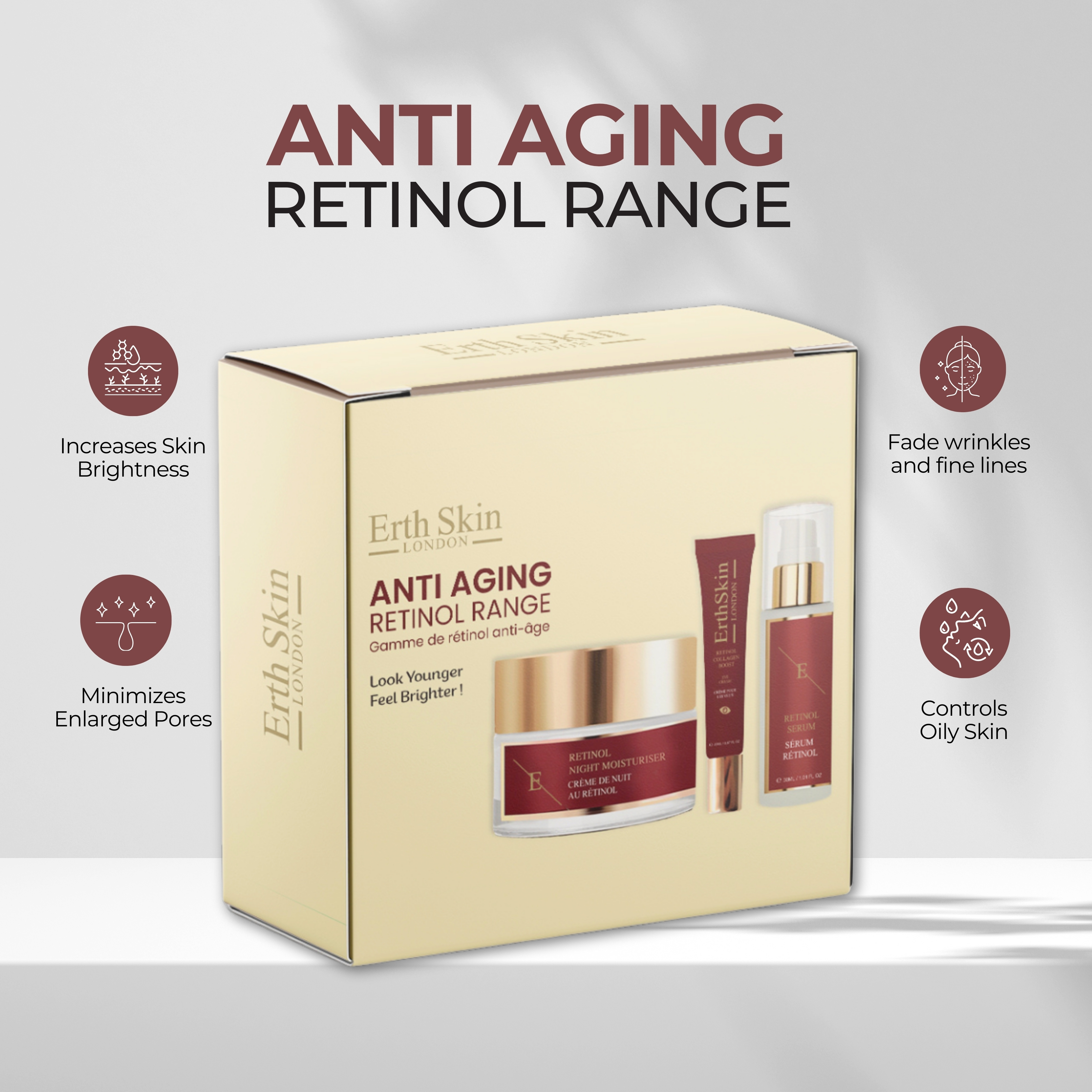 Erth Skin London Unisex Anti Aging Retinol Range Gift Set - One Size