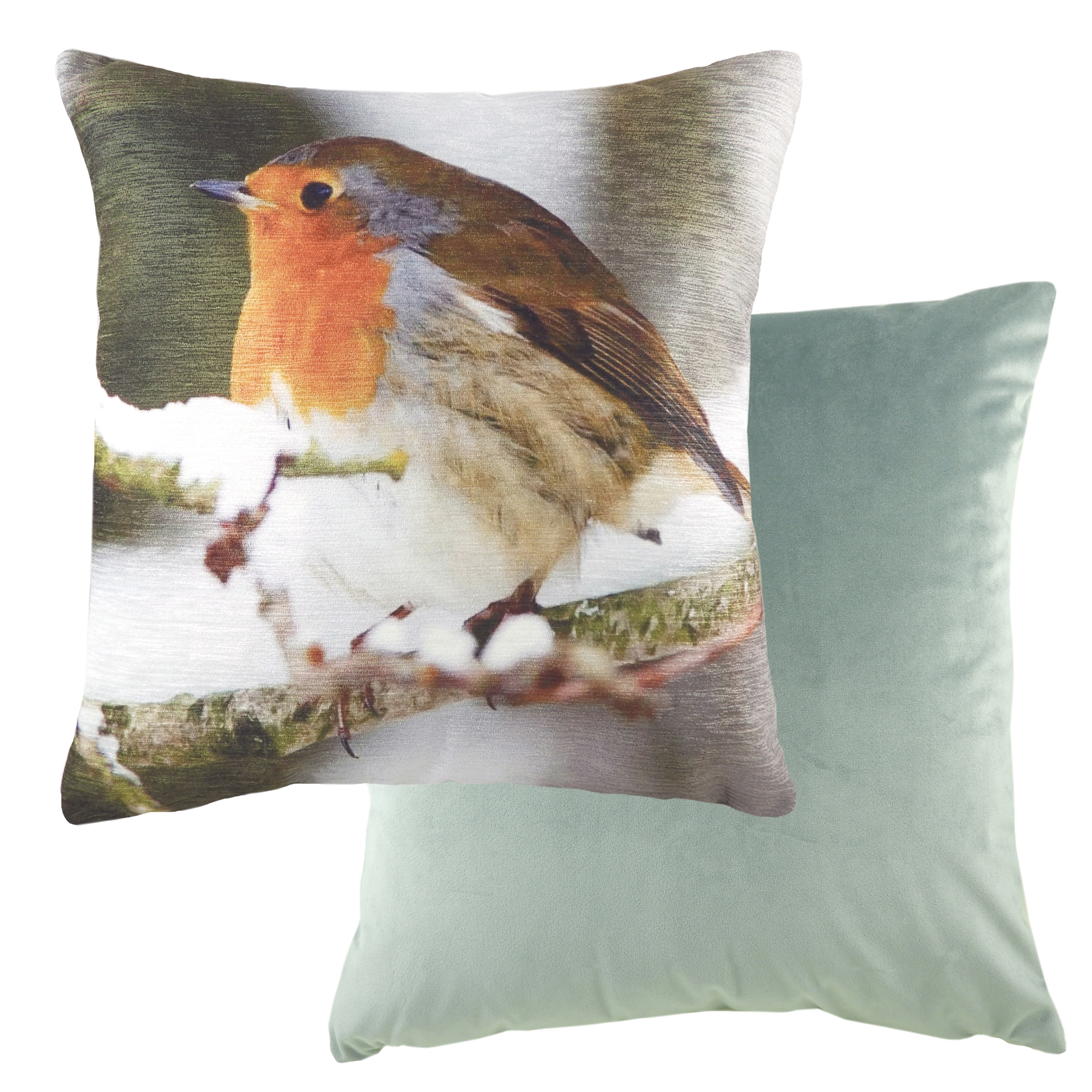 Evans Lichfield Photo Robin Cushion - Multicolour - Size 43 cm x 43 cm