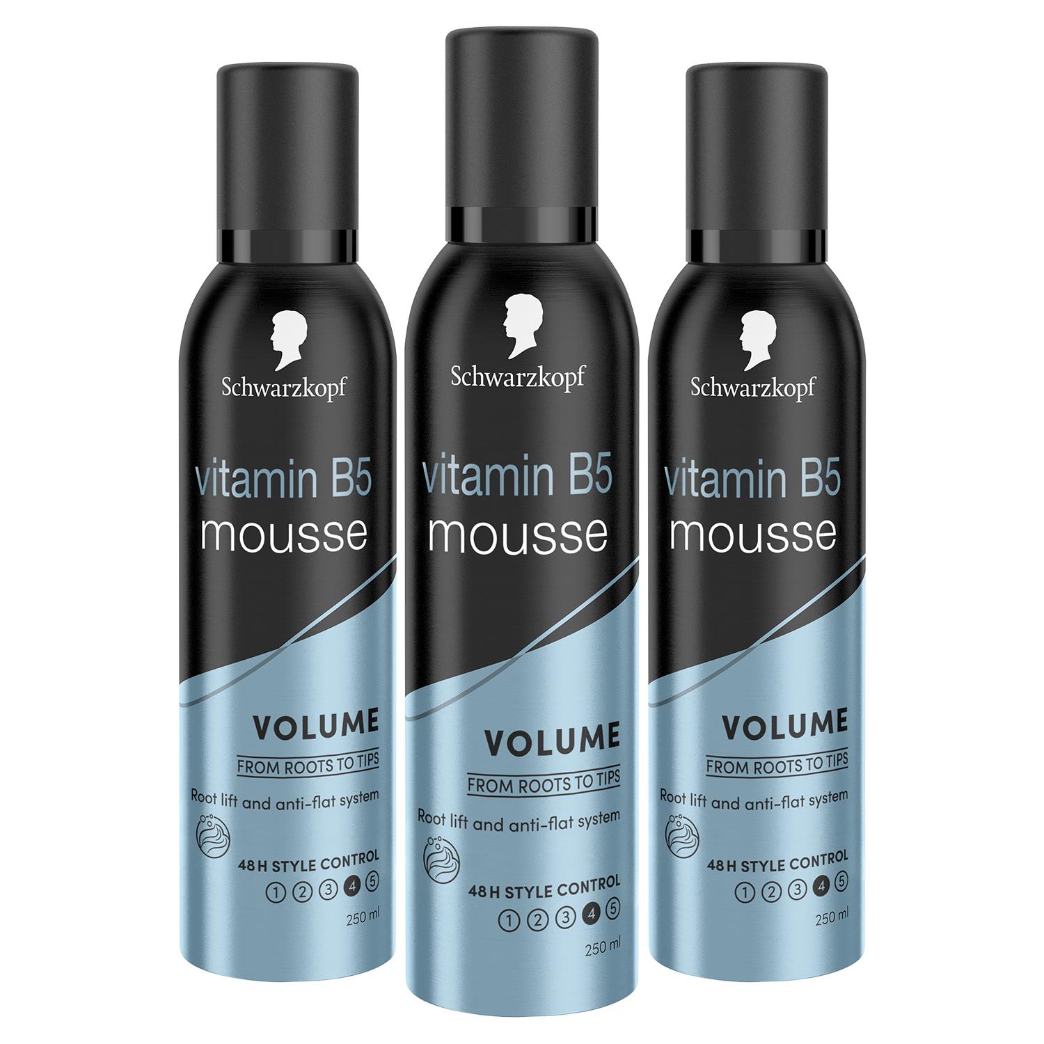 Schwarzkopf Unisex Volume Lift 48H Extra Strong Hold Mousse, 250ml 3pk - NA - One Size