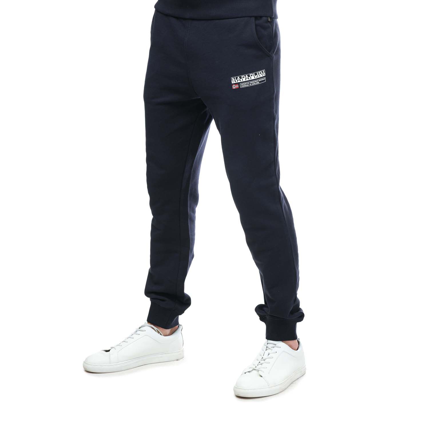 Napapijri Mens Kasba Logo Jog Pants in Navy Cotton - Size 2XL