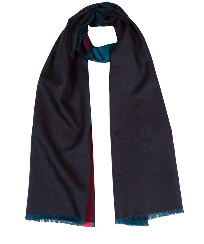 Pure Luxuries Womens 'Gradient' Cashmere & Merino Wool Scarf - Indigo Blue - One Size