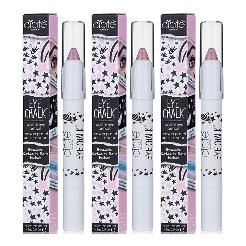 Ciate Womens Eye Chalk 4.9g Marshmallow Eye Pencil Pink x 3 - One Size