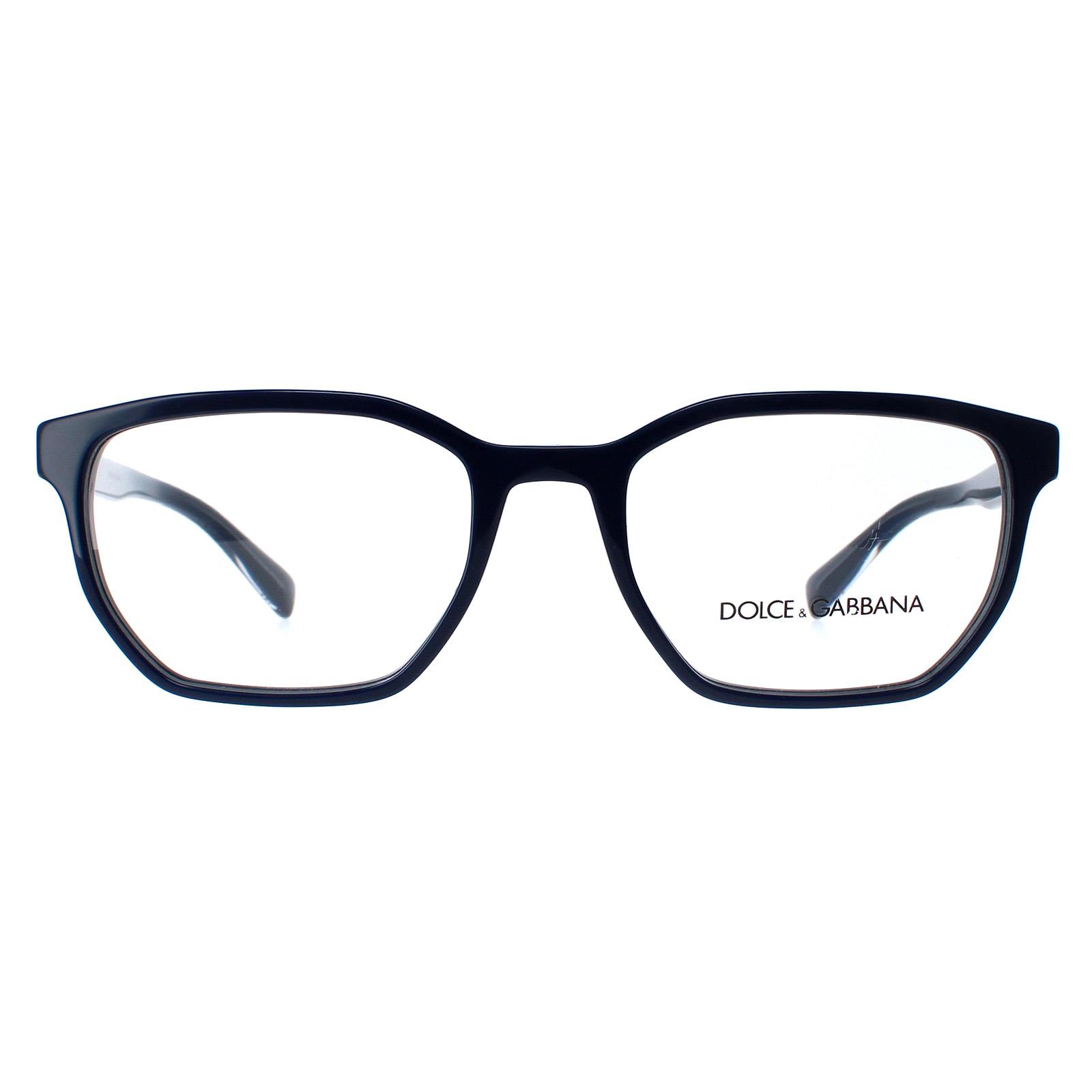 Dolce & Gabbana Square Mens Dark Blue Glasses - One Size