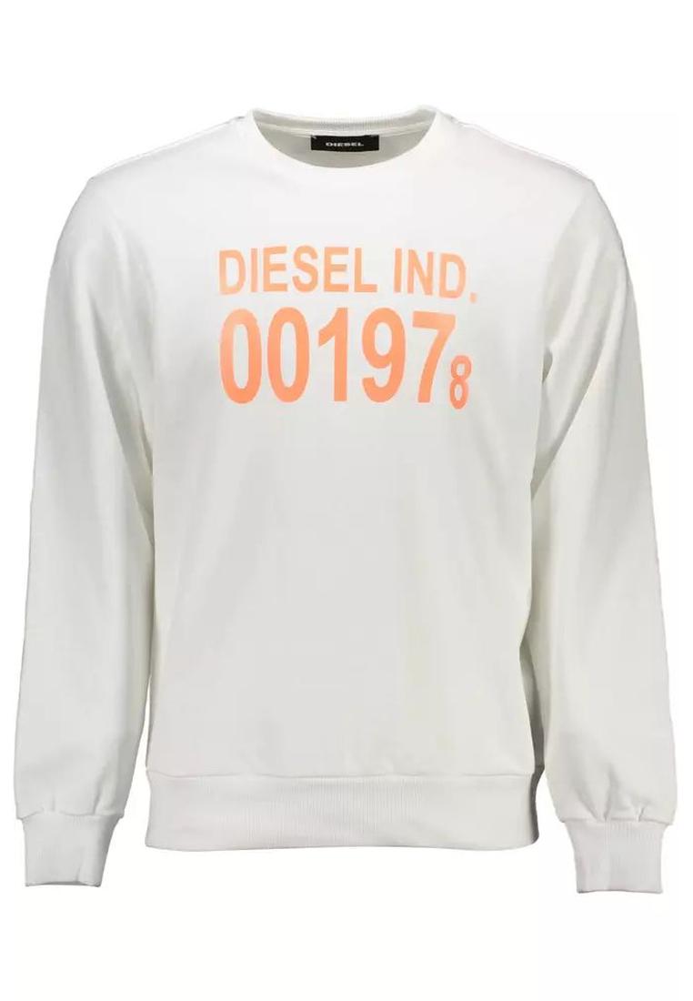 Diesel Mens White Cotton Sweater - Size Medium