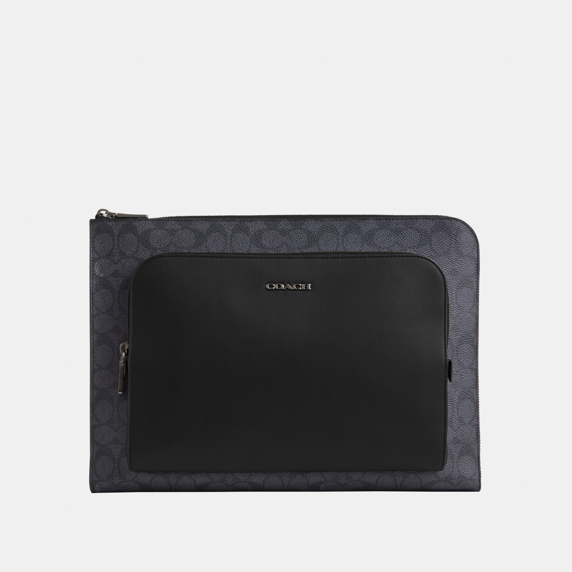 Coach Unisex Ethan Portfolio in Signature - Charcoal - One Size