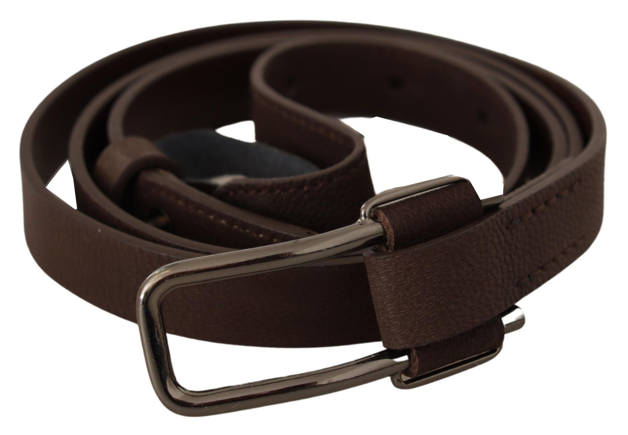 Costume National WoMens Brown WX Silver Metal Buckle Belt Wool - Size 100 cm