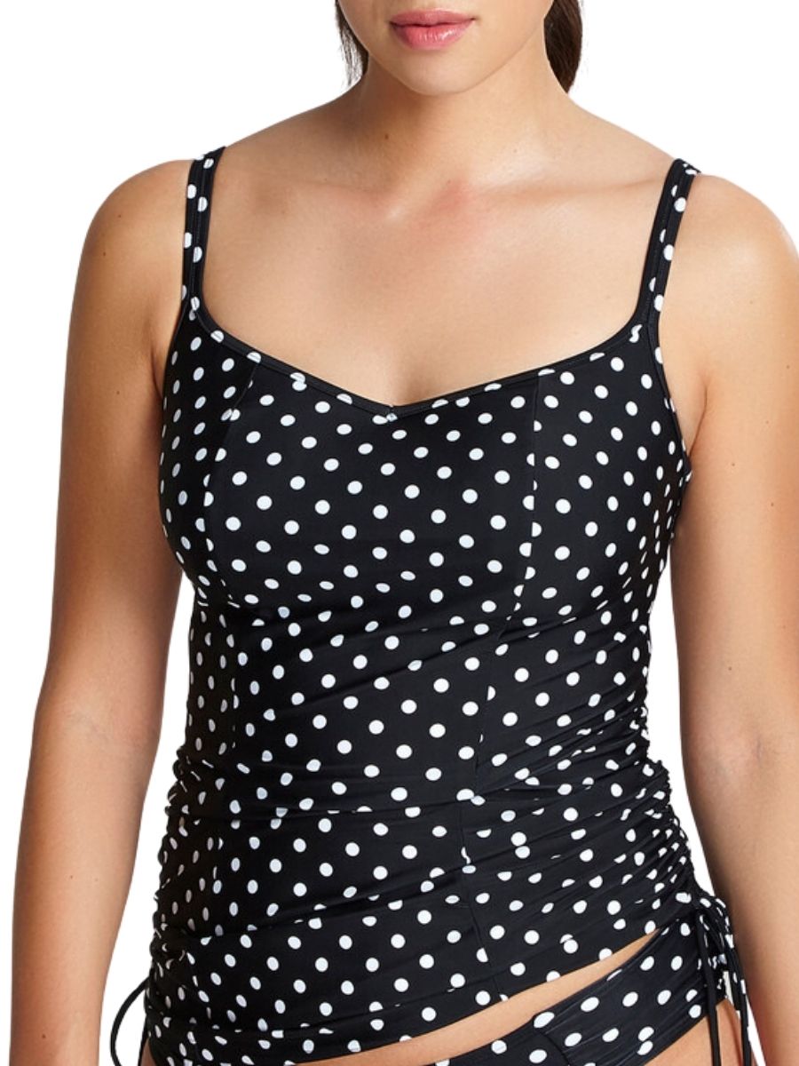 Panache Womens Anya Spot Balconette Tankini - Black Polyamide - Size 36Hh