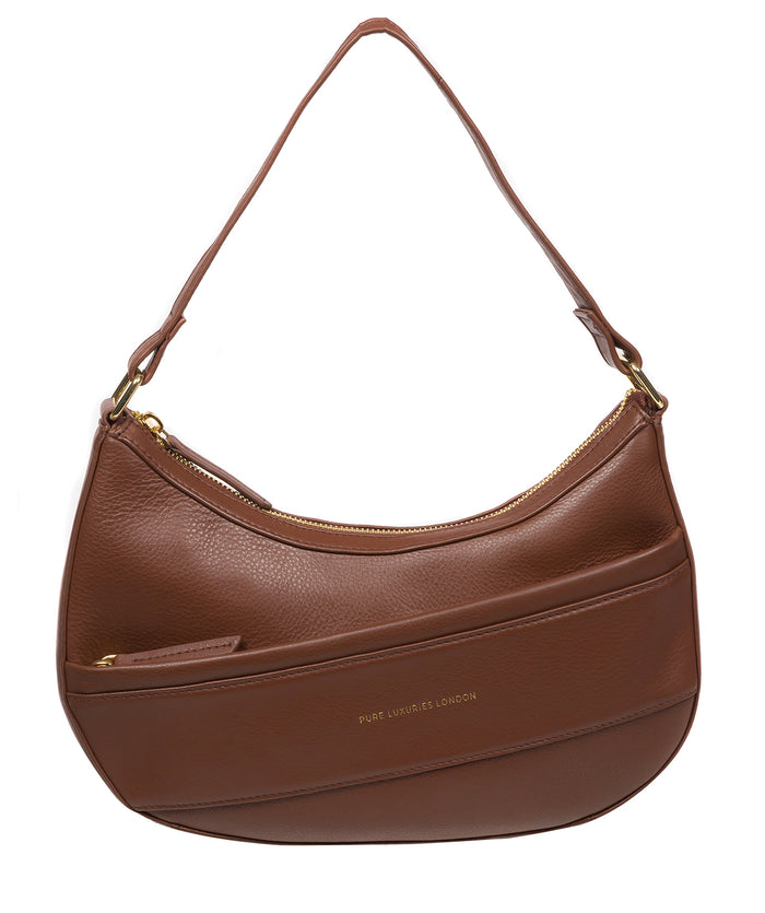 Pure Luxuries Womens 'Emma' Dark Tan Nappa Leather Grab Bag - One Size