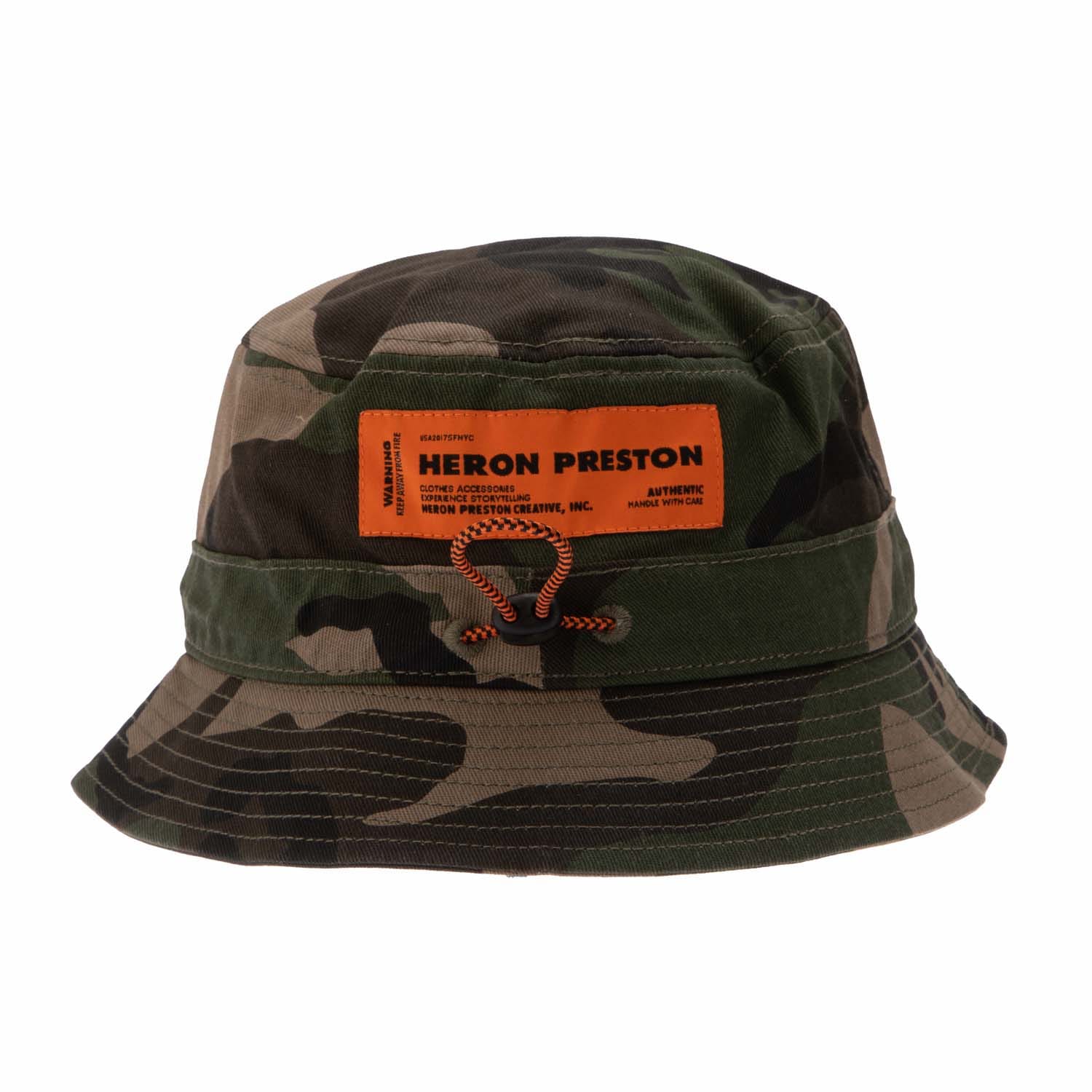 Heron Preston Mens Accessories Camo Bucket Hat in Green - Size Small/Medium