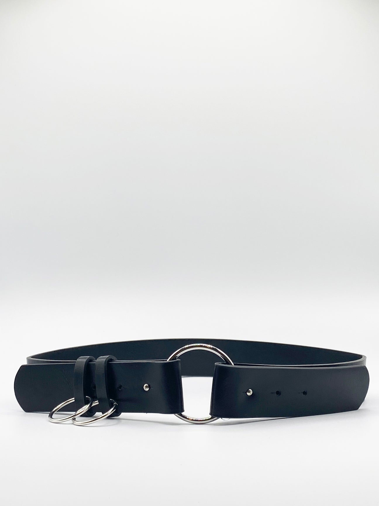 SVNX Womens PU Leather Belt With Round Buckle - Black - One Size