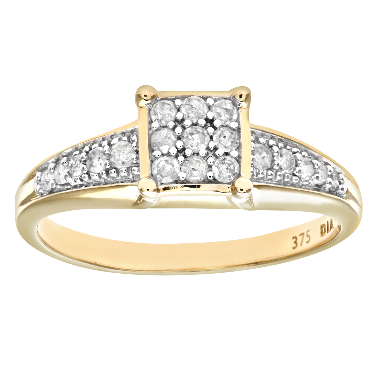 Diamant L'Eternel Womens 9ct Yellow Gold Ladies Diamond Ring - Size Q