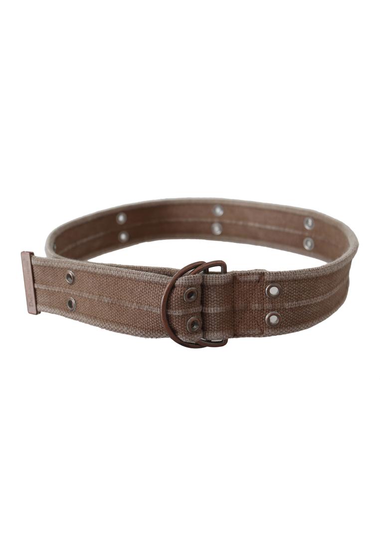 Dolce & Gabbana WoMens Beige Leather Logo Belt Sling Cintura Buckle - Size 100 cm