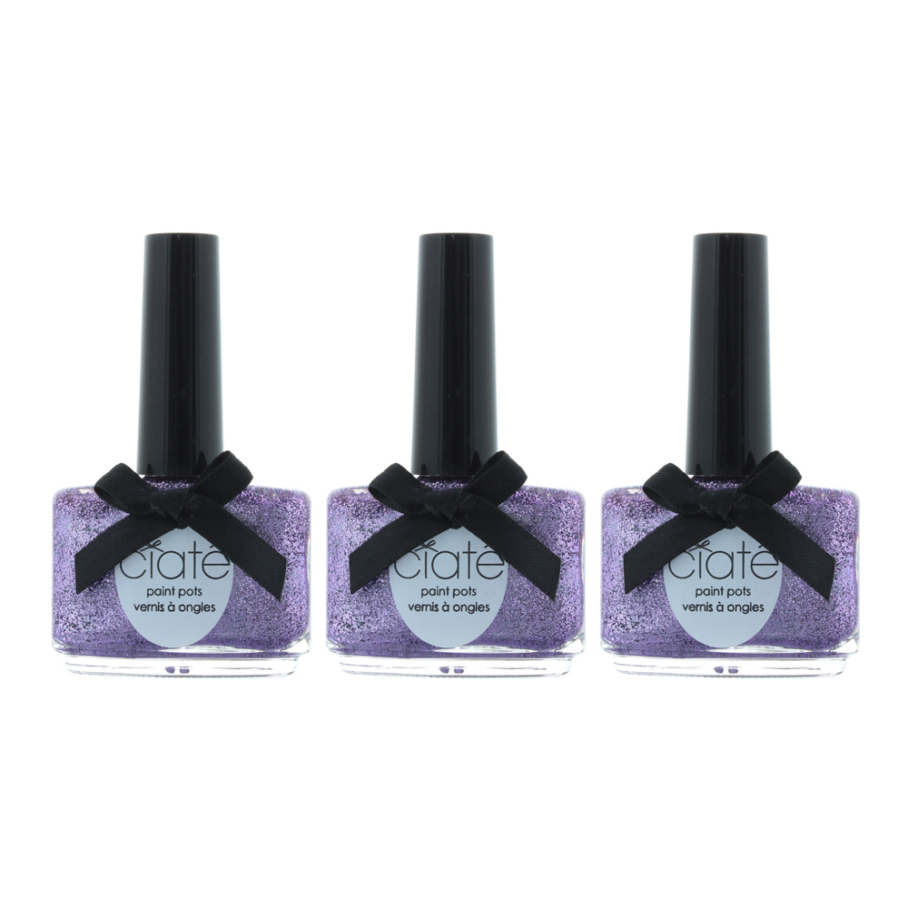 Ciate Womens Helter-Skelter Paint Pots 13.5ml Nail Polish Purple Glitter x 3 - One Size