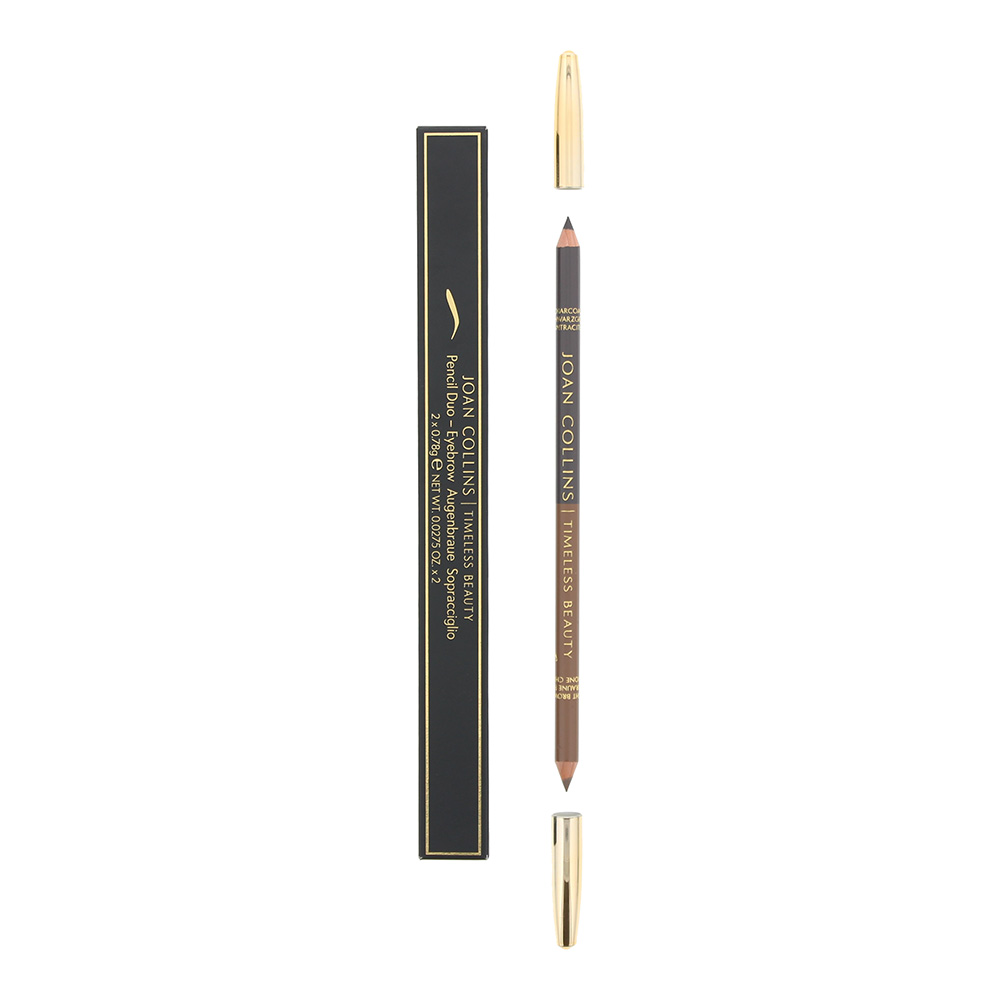 Joan Collins Womens Eyebrow Pencil Duo Charcoal/Light Brown 1.56g - One Size