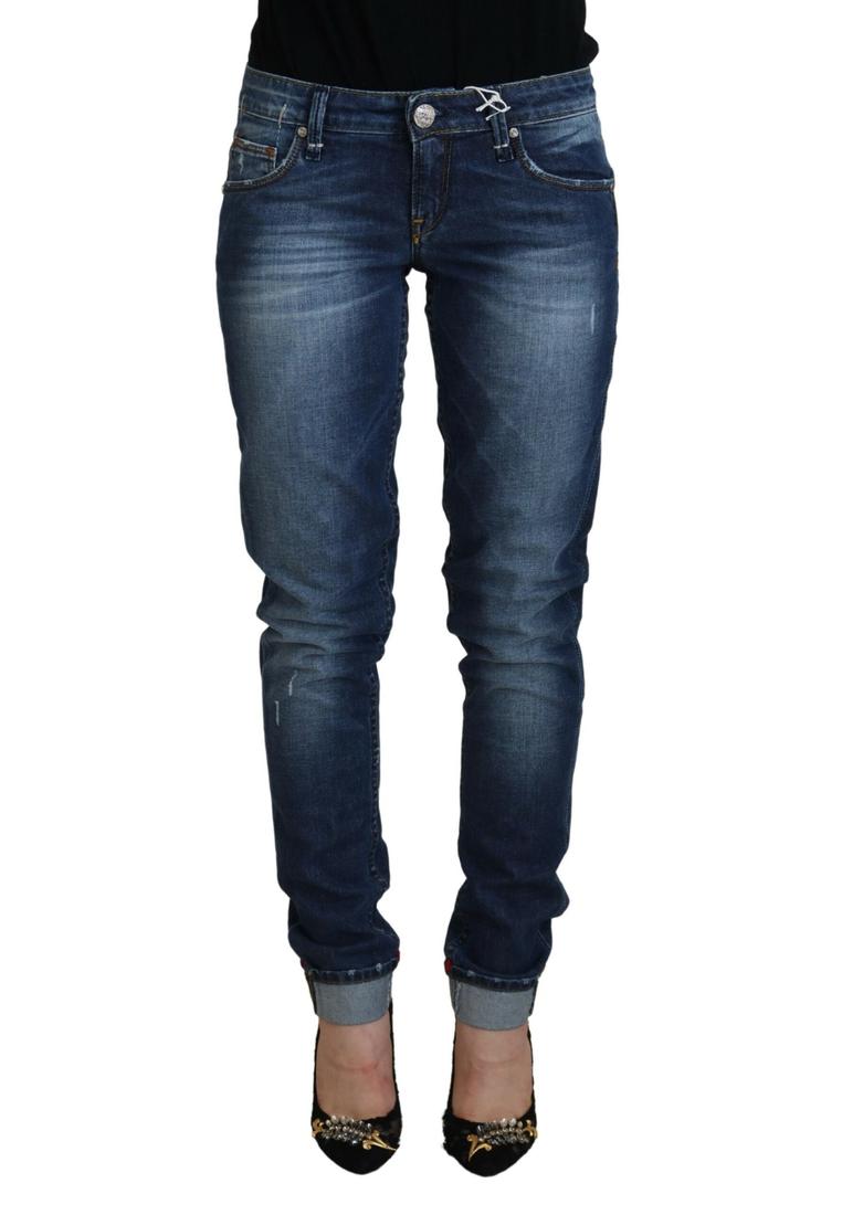 Acht WoMens Blue Washed Cotton Slim Fit Denim Jeans material_cotton - Size 25 (Waist)