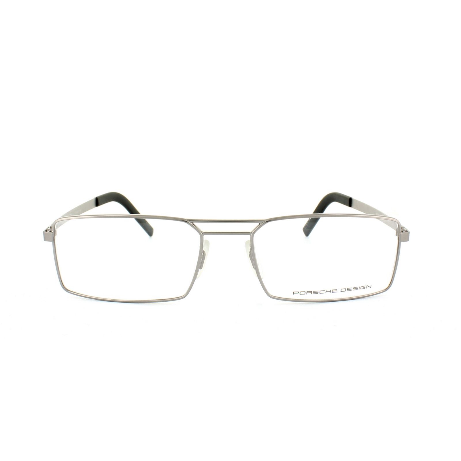 Porsche Design Rectangular Light Gun Mens Glasses Frames - Grey Metal - One Size