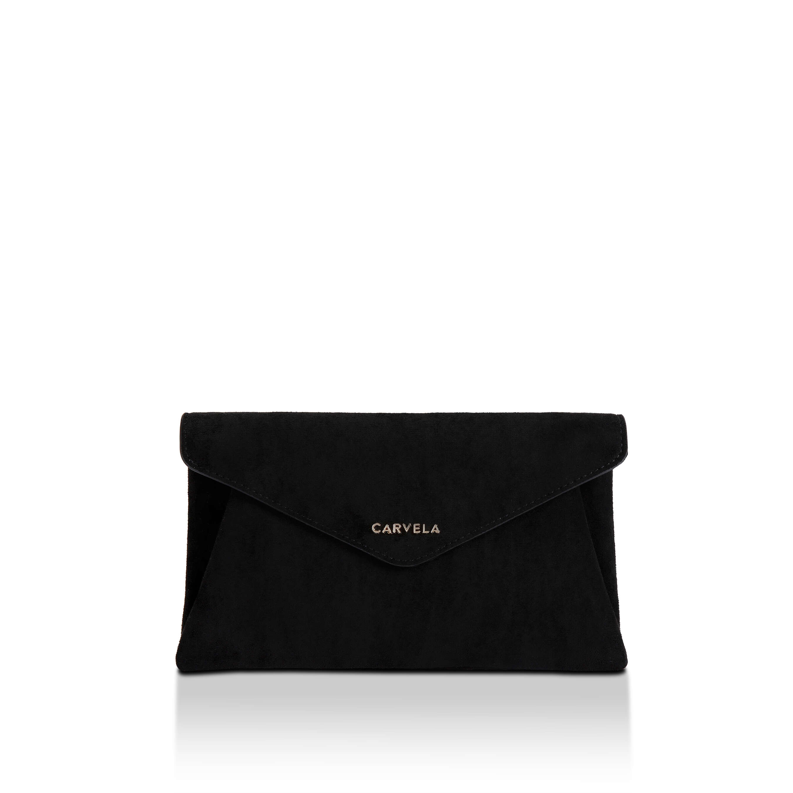 Carvela Womens Suedette Megan Envelope Clutch Bag - Black - One Size