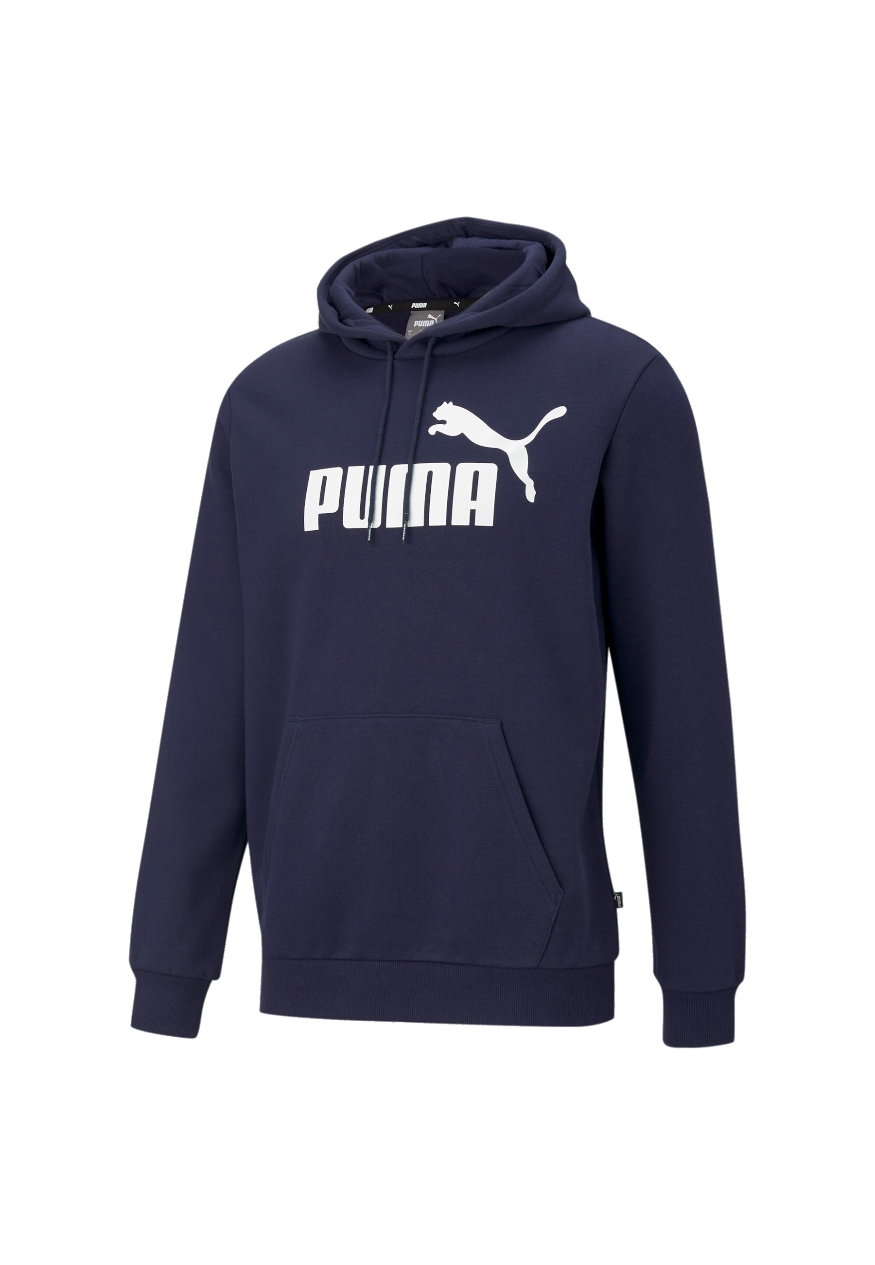 Puma Mens Essentials Big Logo Hoodie - Blue Cotton - Size X-Large