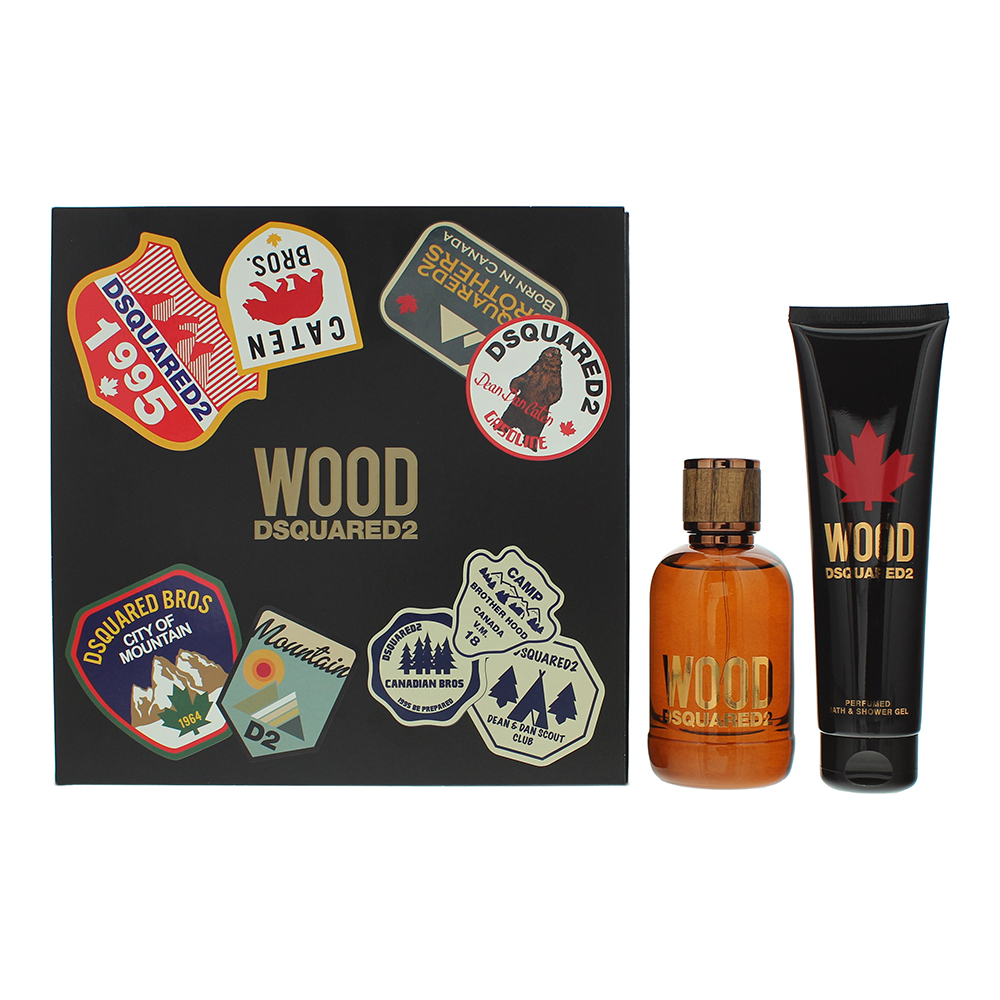 Dsquared2 Mens Wood 2 Piece Gift Set: Eau De Toilette 100ml - Shower Gel 150ml - Orange - One Size