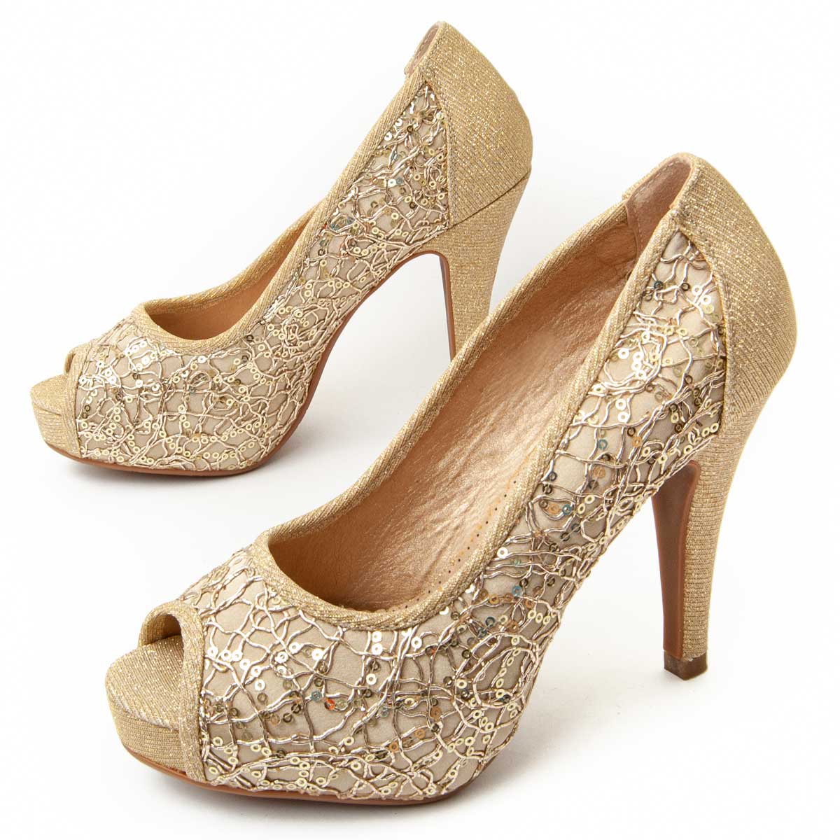 Montevita Womens Heel Shoe Unne7 In Gold - Size Eu 38