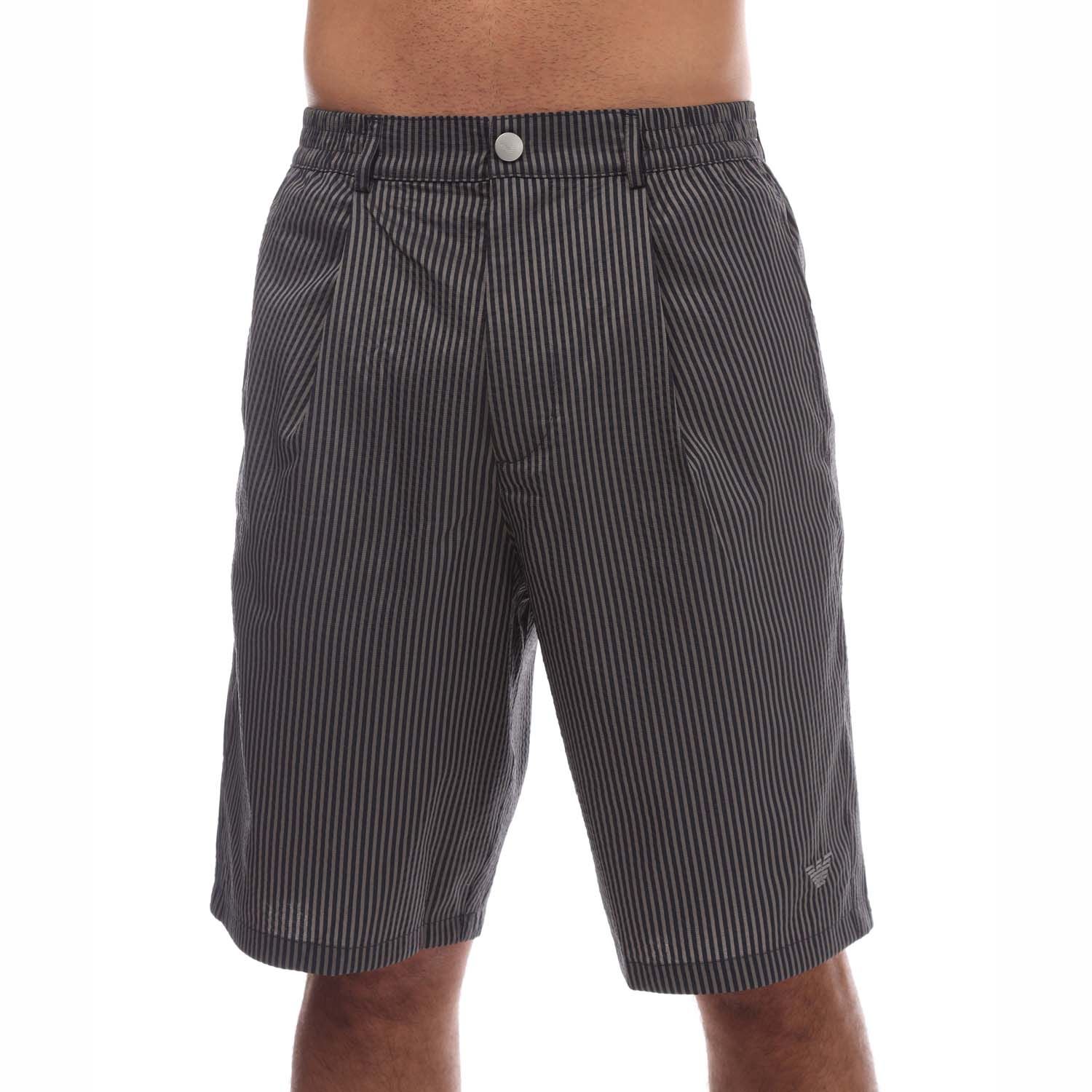 Armani Mens Swimwear Woven Bermuda Shorts in Blue - Size Medium