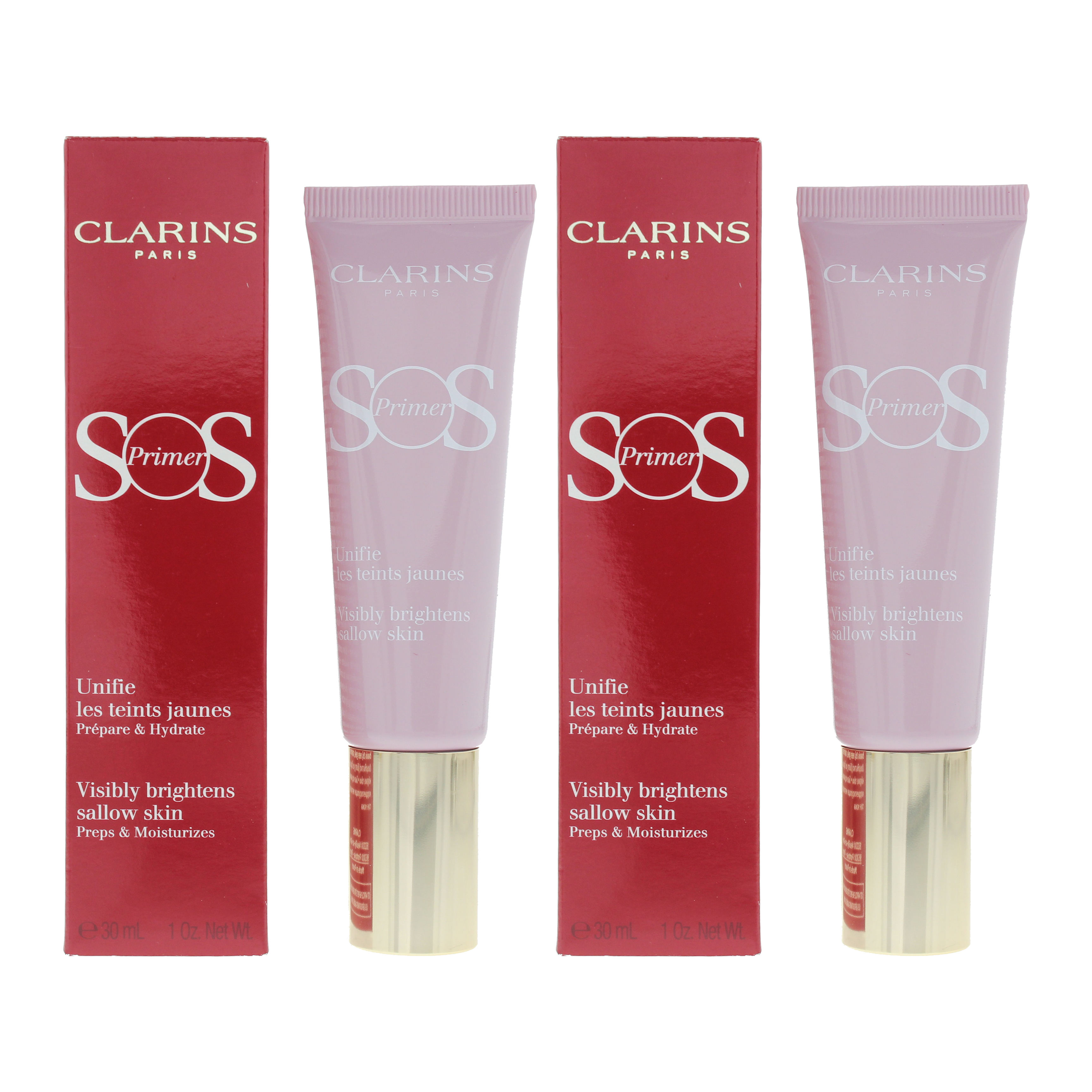 Clarins Womens SOS Primer Visibly Brightens Sallow Skin 05 Lavender 30ml x 2 - NA - One Size