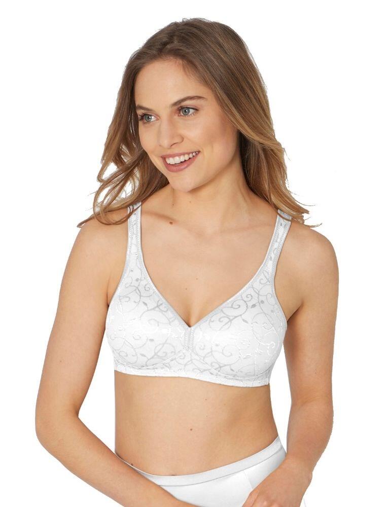 Triumph Womens Elegant Cotton Wireless Bra - White - Size 38DD