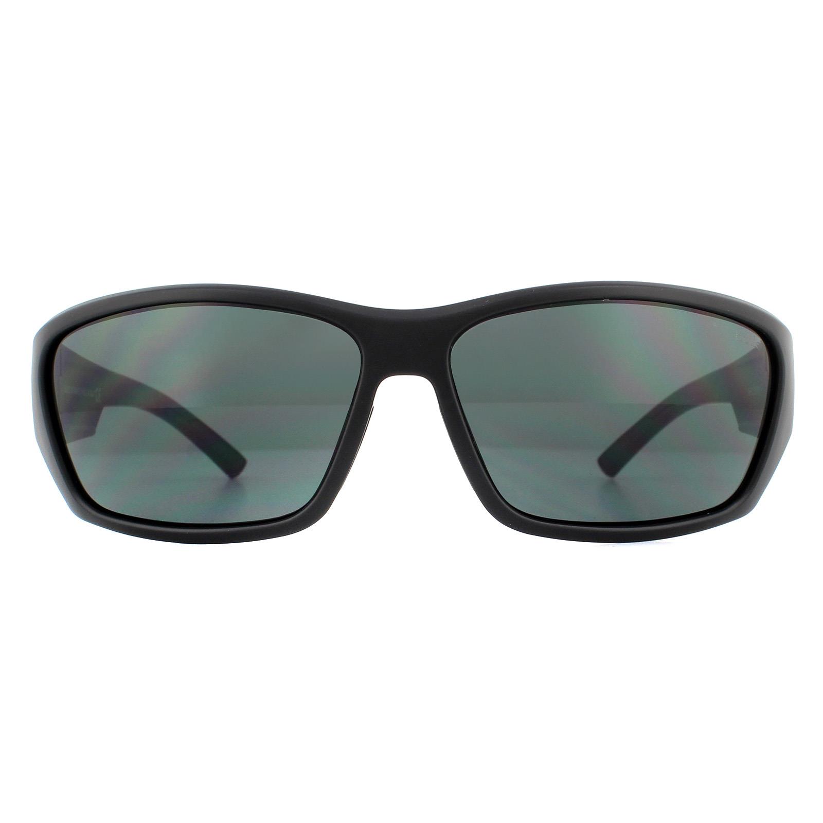 Bolle Rectangle Mens Matte Black TNS Grey Sunglasses - One Size