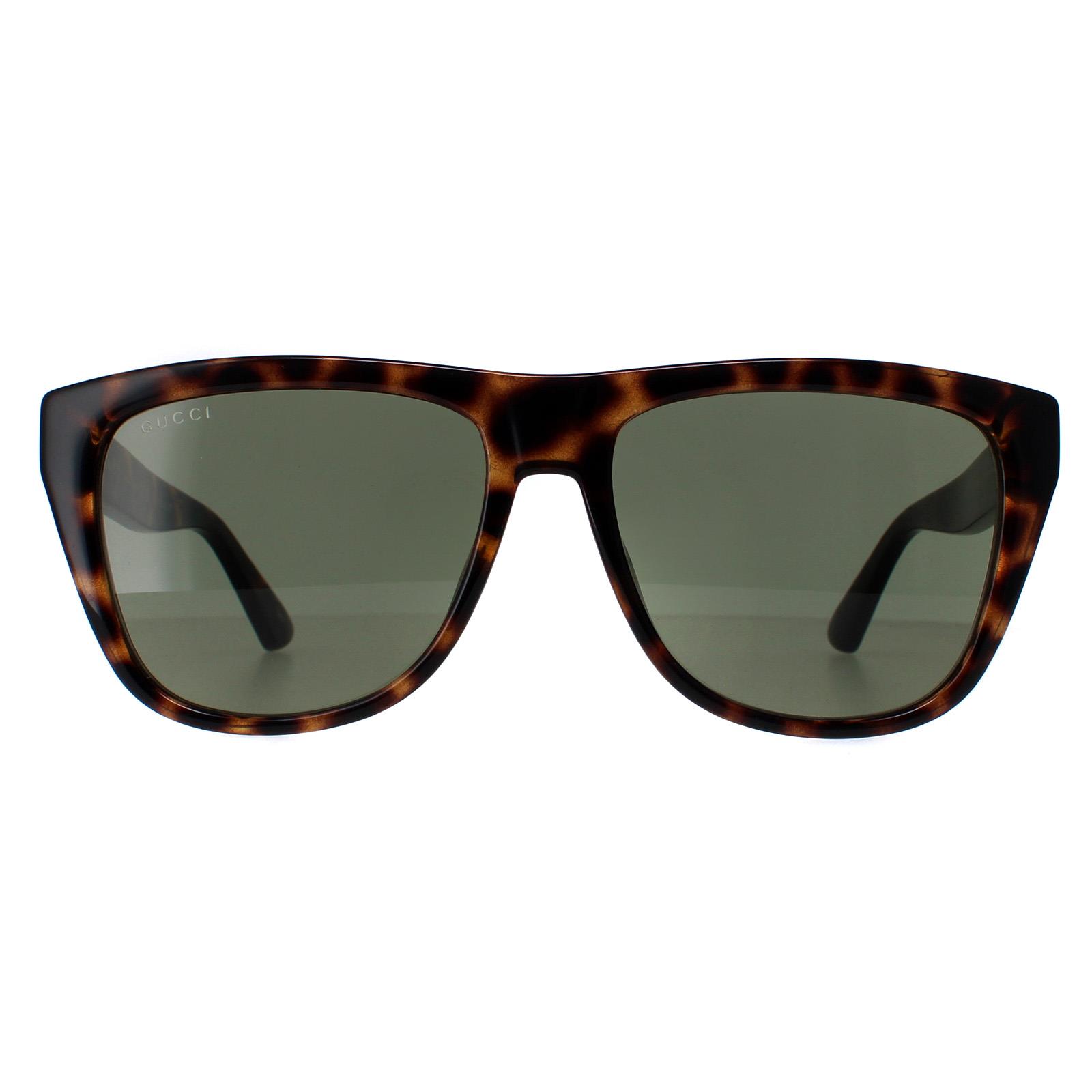 Gucci Rectangle Mens Havana Green GG1345S - Brown - One Size