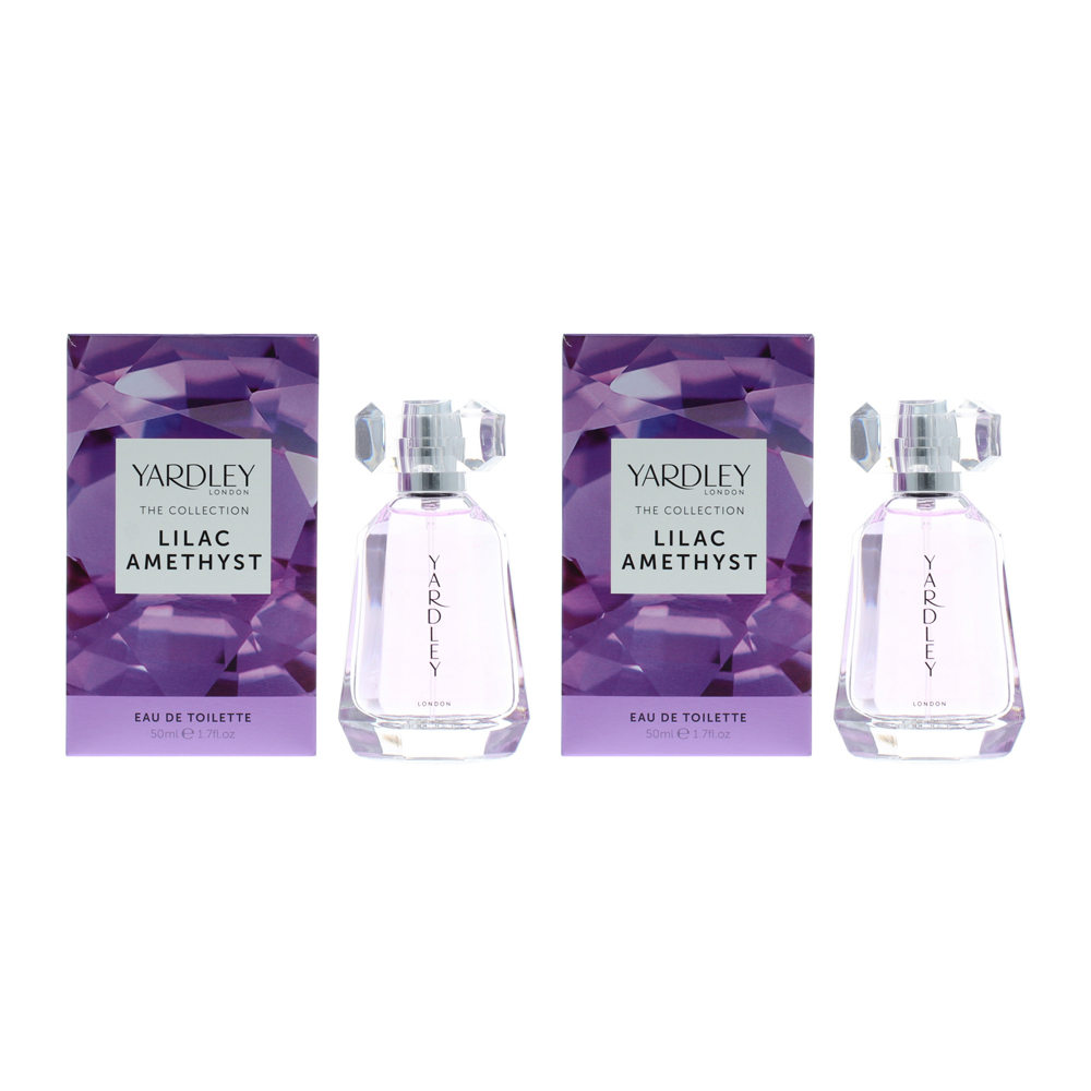 Yardley Womens The Collection Lilac Amethyst Eau de Toilette 50ml Spray For Her x 2 - Black - One Size