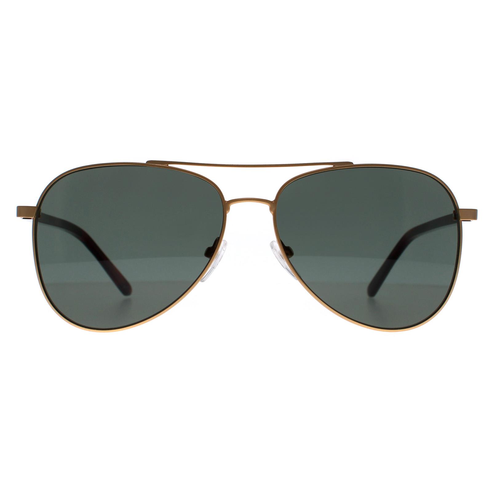 Calvin Klein Aviator Mens Satin Gold Green CK21306S Metal - One Size