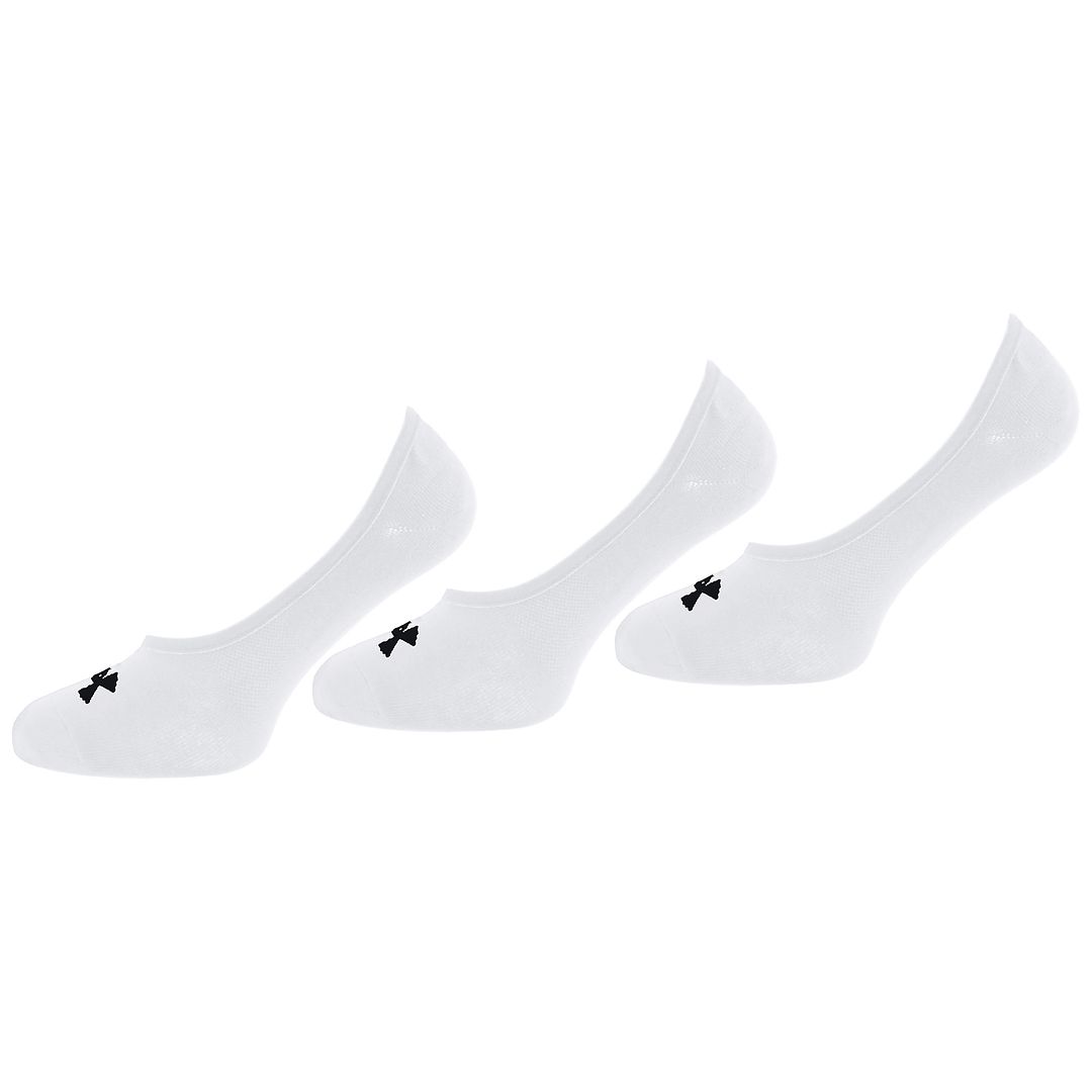 Under Armour 3-Pack Mens White Ultra Low Socks - Size X-Large