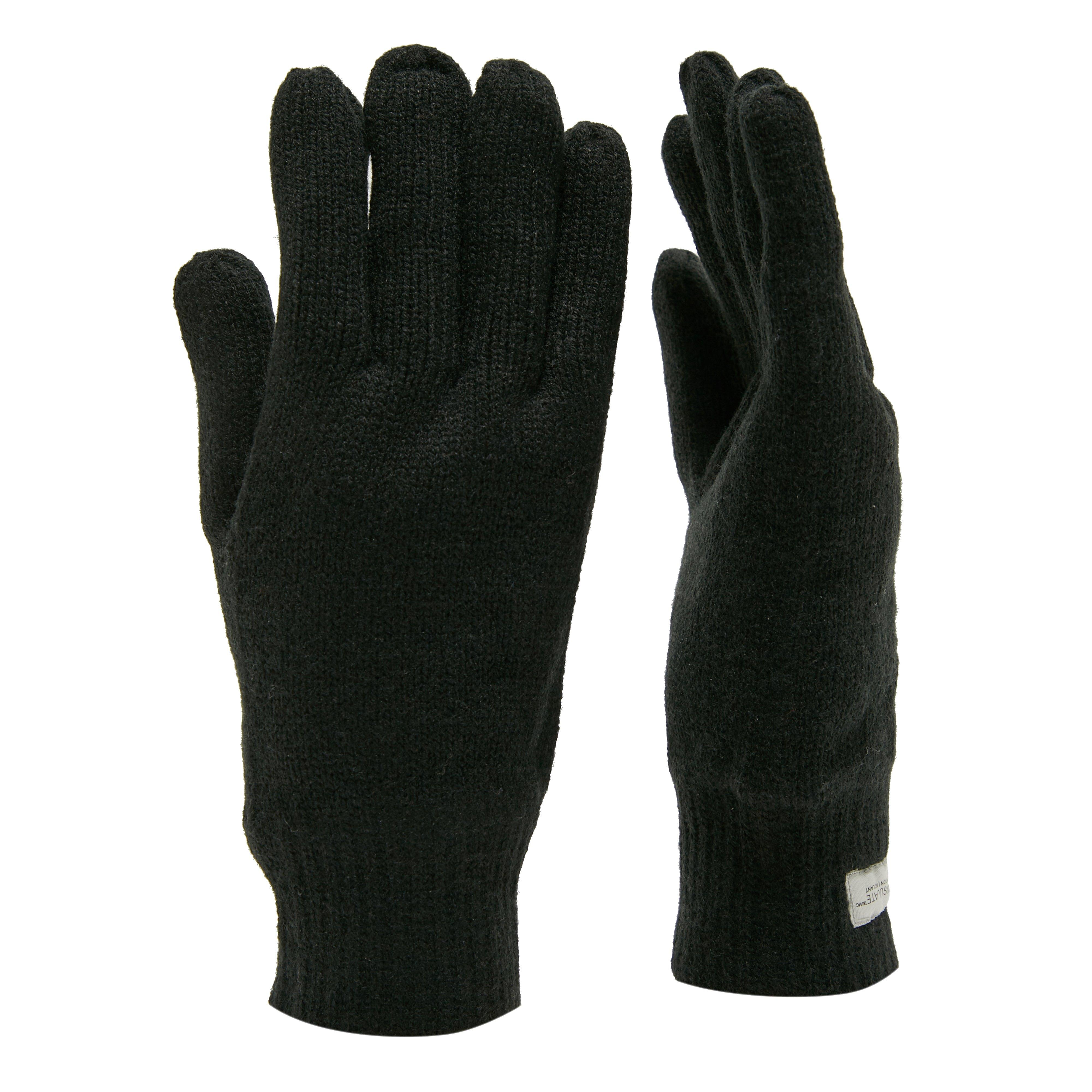 Peter Storm Unisex Double Layered Thinsulate Cold Weather Knit Gloves for Men and Women - Black - Size X-Small