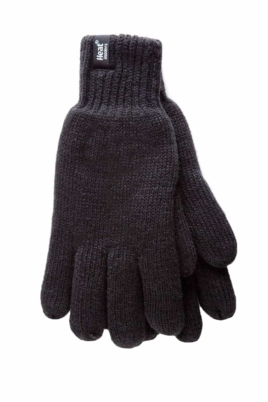 Heat Holders Mens Fleece Lined Warm Gloves For Winter - Black - Size X-Small/Small