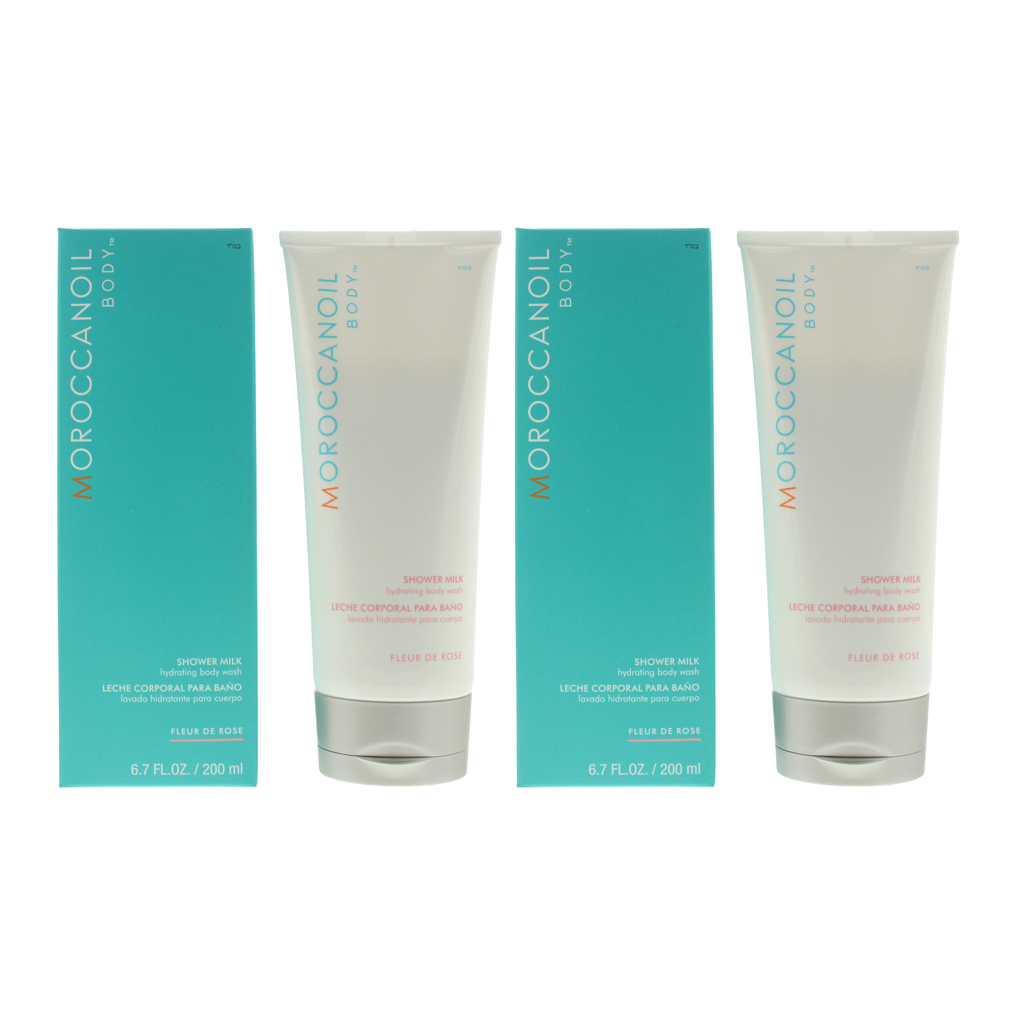 Moroccanoil Womens Fleur De Rose Shower Milk 200ml - Hydrating Body Wash x 2 - One Size