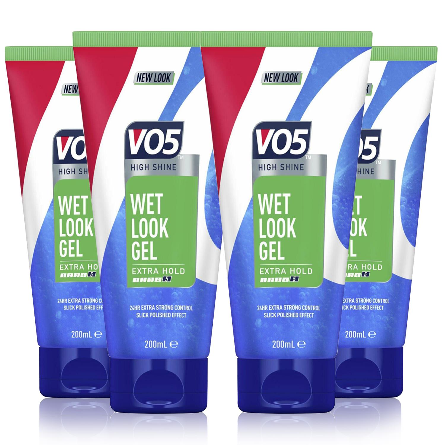 VO5 Mens 24HR Steady Control Wet Look Styling Gel 200ml Pack of 4 - NA - One Size